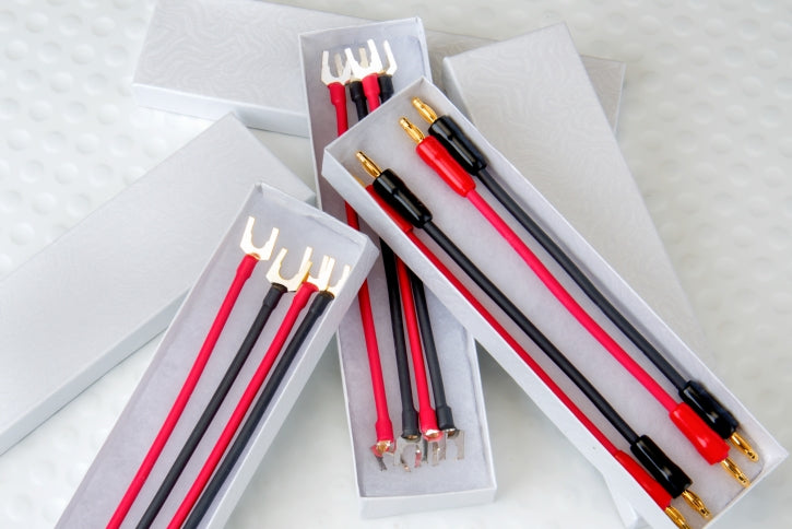 DH Labs Sonic Bi-Wire Jumpers - Premium Banana Plug Speaker Cable Set of 4 for High-End Audio Systems | Perfect for Home Theater, Studio Monitors & Audiophile Setups