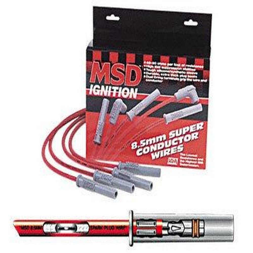 MSD 32119 Super Conductor Spark Plug Wire Set - High Performance Ignition Wires for Cars, Trucks & SUVs - Perfect for Racing, Off-Road & Daily Driving