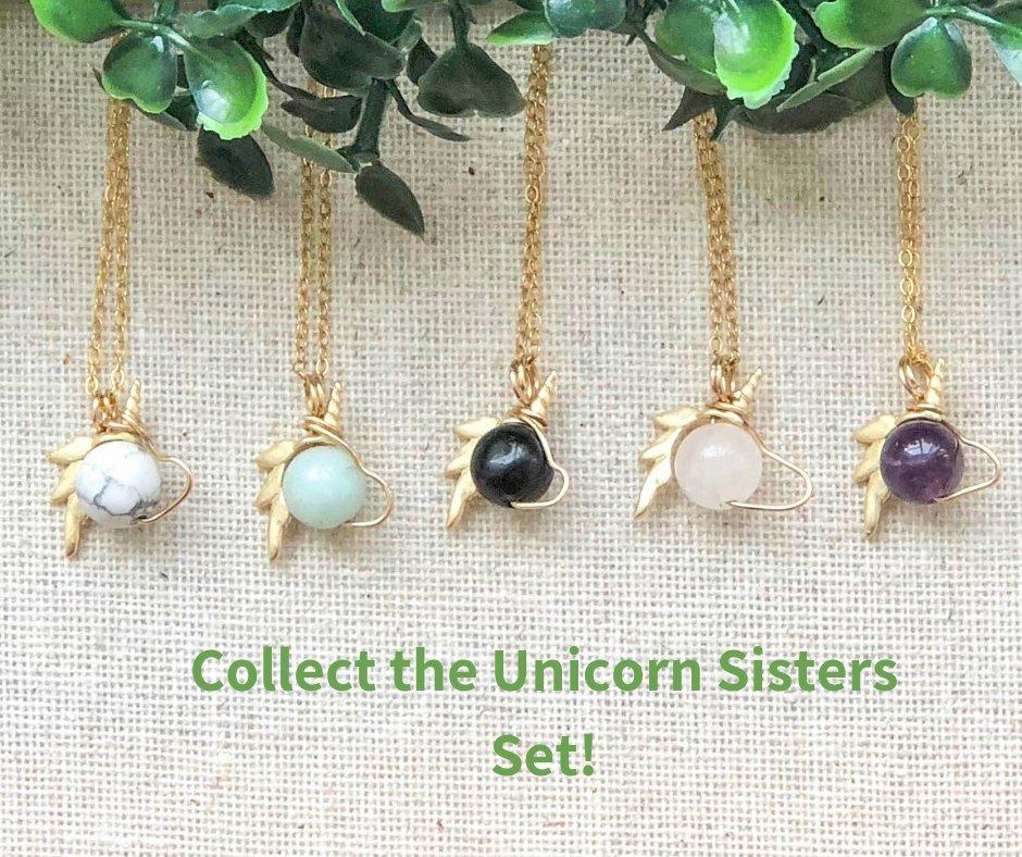 White Howlite Necklace with Unicorn Charm - 14K Gold Filled Pendant for Women & Girls - Perfect for Birthdays, Gifts & Spiritual Healing Jewelry
