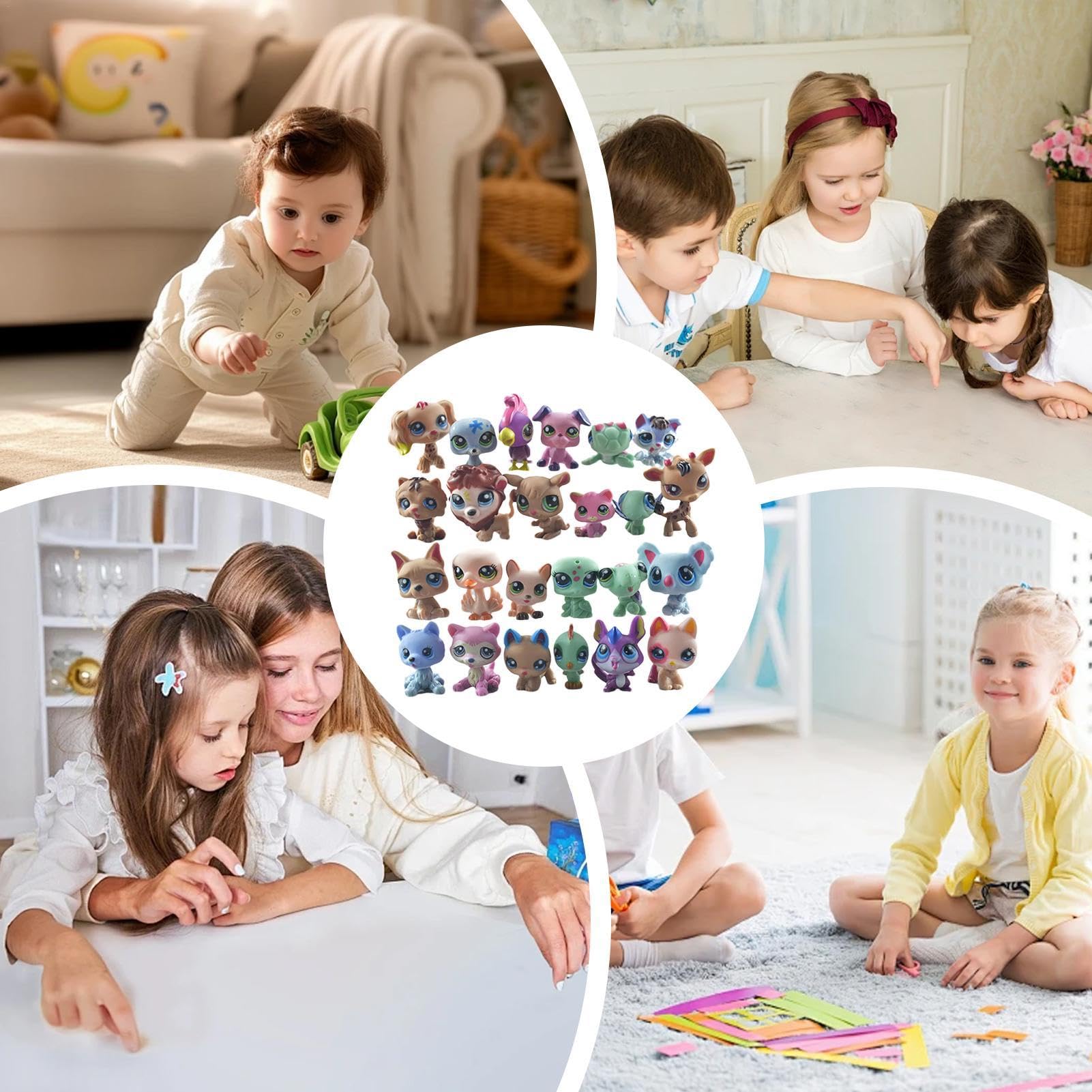 24-Piece LPS Pet Shop Figures Toy Set - Cute Collectible Small Pet Statues for Kids | Perfect for Playtime, Birthday Gifts & Pet-Themed Party Decorations