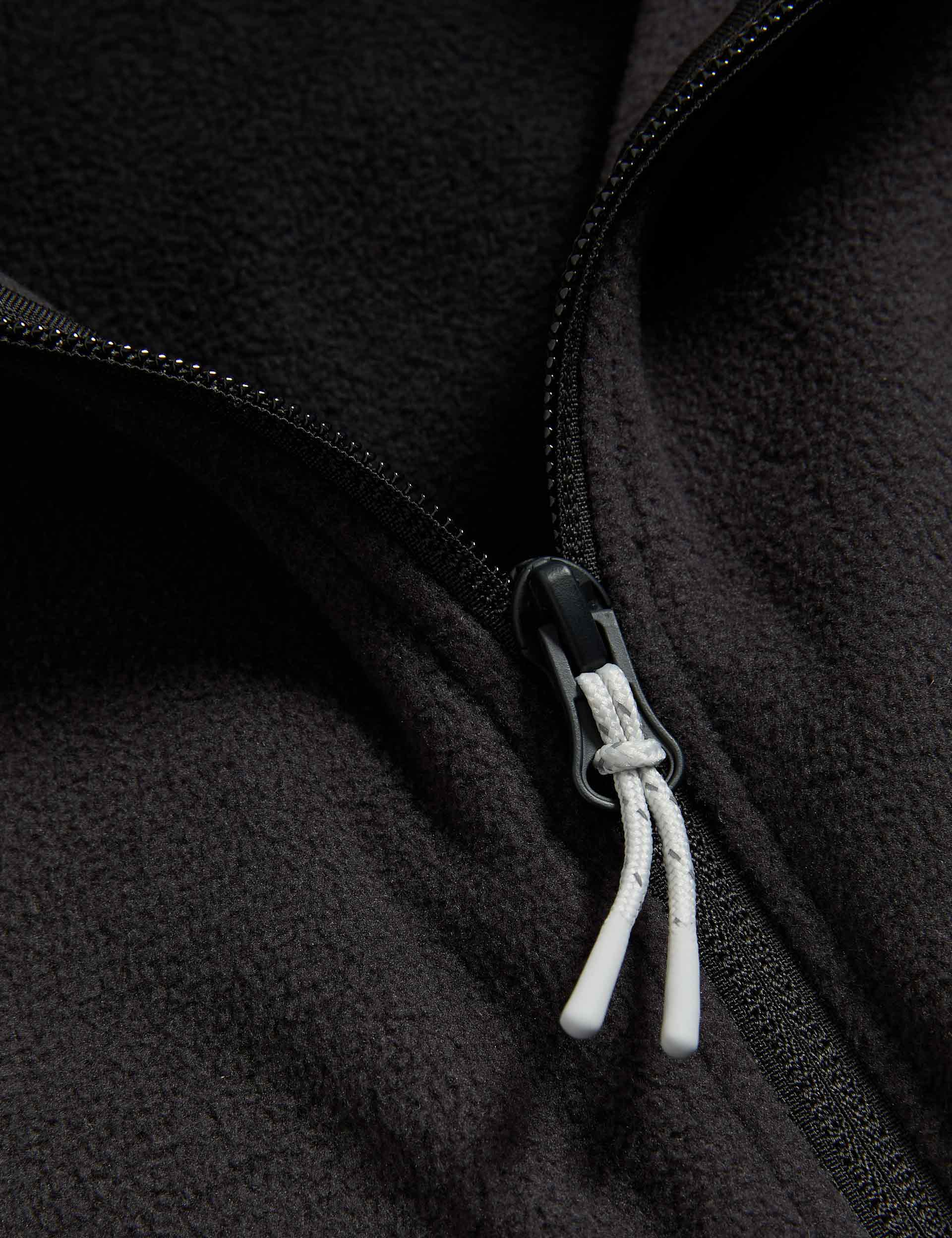 Thermal Half-Zip Color Block Fleece Jacket - Carbon Black | Warm & Stylish Outdoor Winter Wear for Hiking, Camping & Casual Use