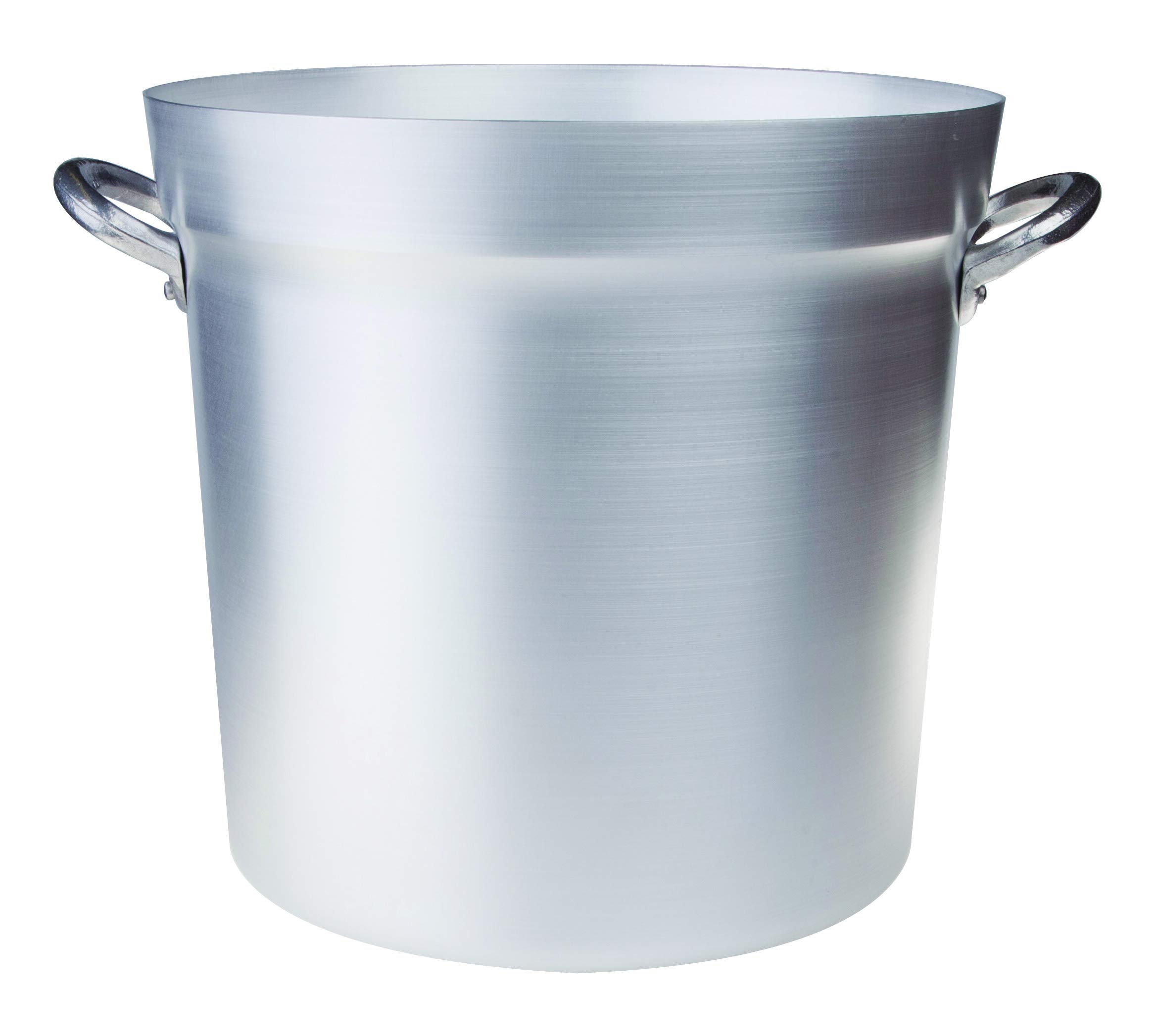 Agnelli Tomato Cooking Pot with 2 Handles – 76.5L Aluminum Saucepan for Canning, Soups & Stews – Durable Silver Stock Pot for Home & Commercial Kitchens