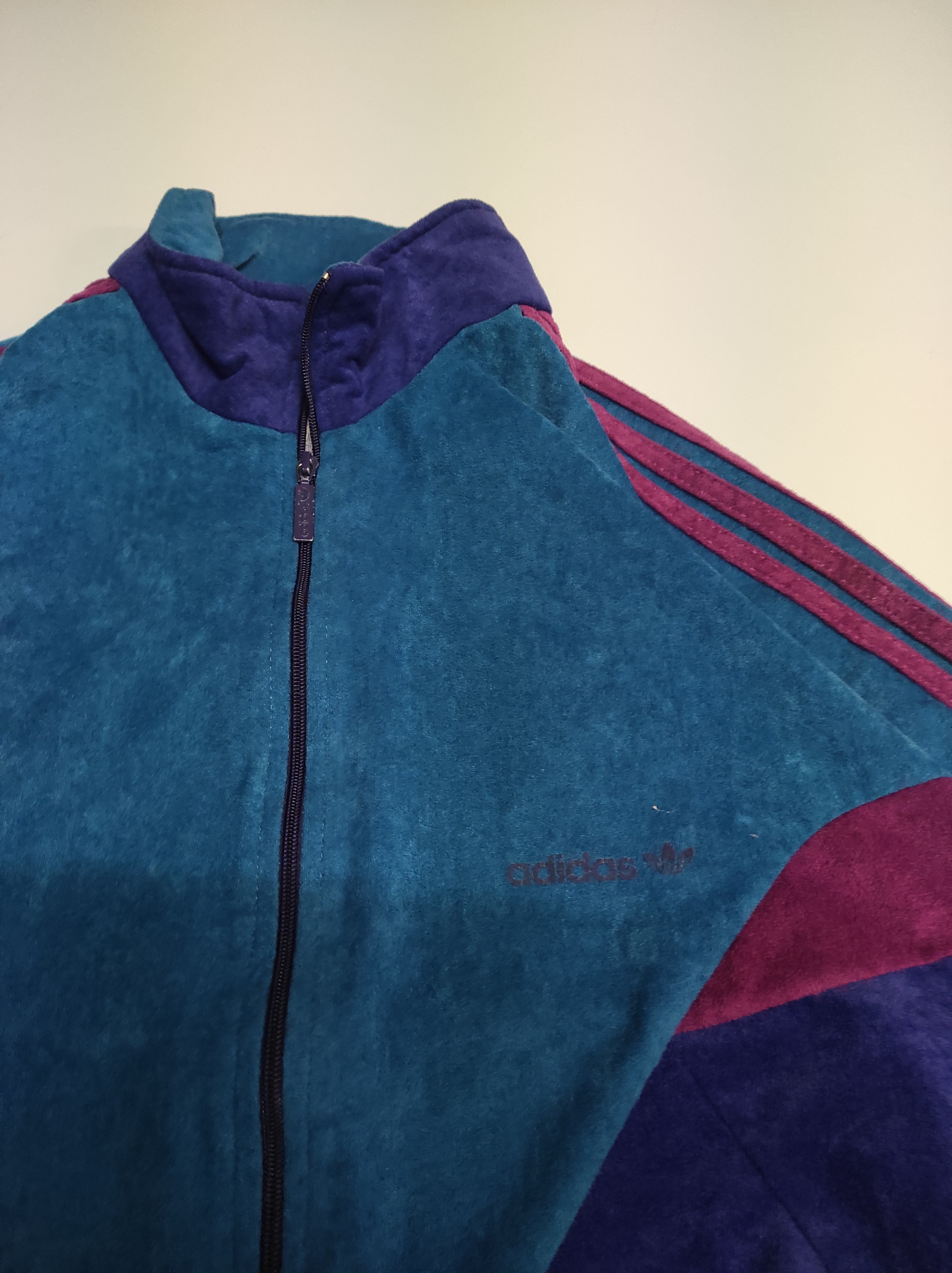 Vintage Adidas Track Jacket - Soft Velour Fabric for Men & Women | Retro 80s Style Athletic Wear for Running, Gym & Casual Outfits