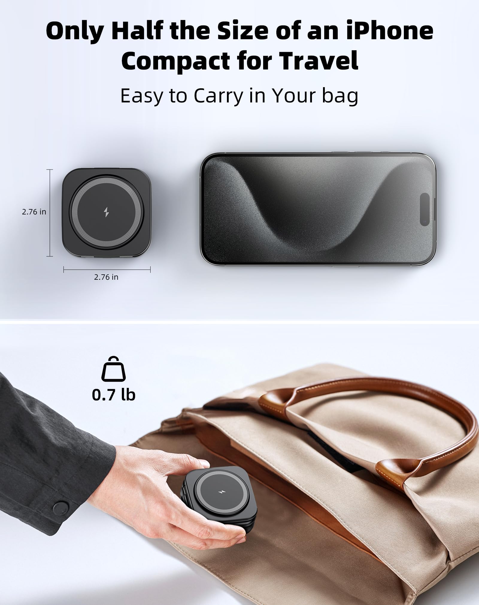 5-in-1 Wireless Charging Station with MagSafe - 15W Fast Magnetic Foldable Stand for iPhone 16/15/14/13 Series & Apple Watch S1-9/Ultra - Includes 35W Adapter | Perfect for Home, Office & Travel