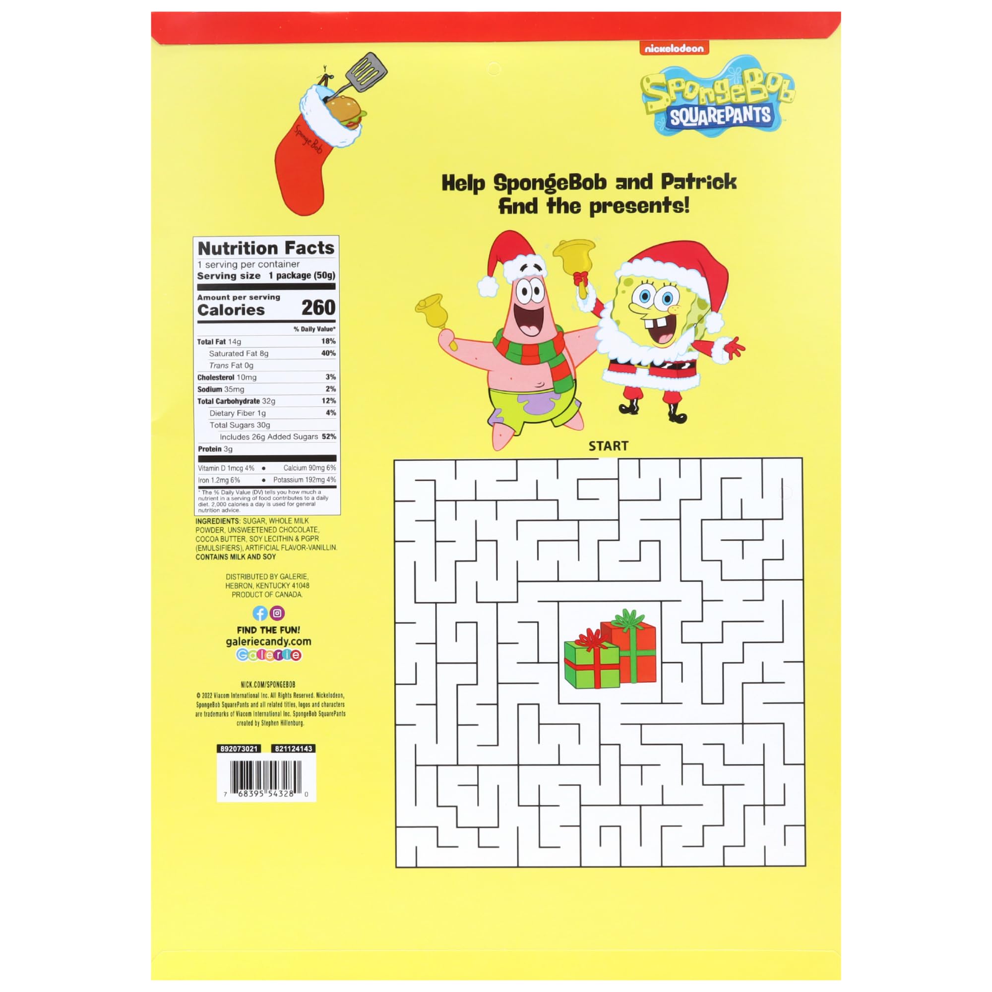 Needzo SpongeBob SquarePants Chocolate Advent Calendar 2024 - 24-Day Christmas Countdown with Premium Chocolates (2-Pack) - Perfect Holiday Gift for Kids & Fans
