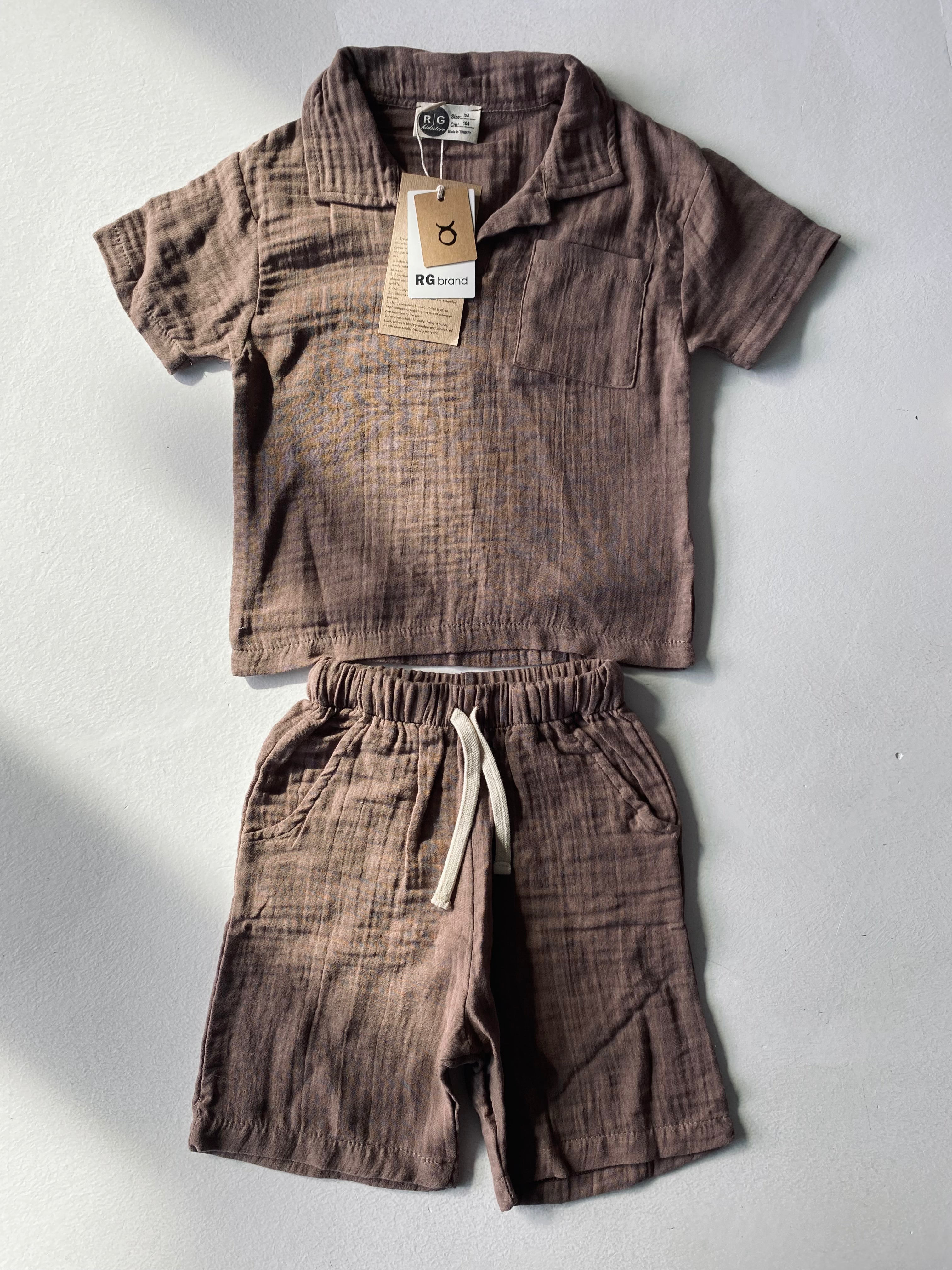 Baby Muslin T-Shirt and Shorts Set - Soft & Breathable Cotton Outfit for Newborns & Toddlers - Perfect for Playtime, Daycare & Summer Adventures