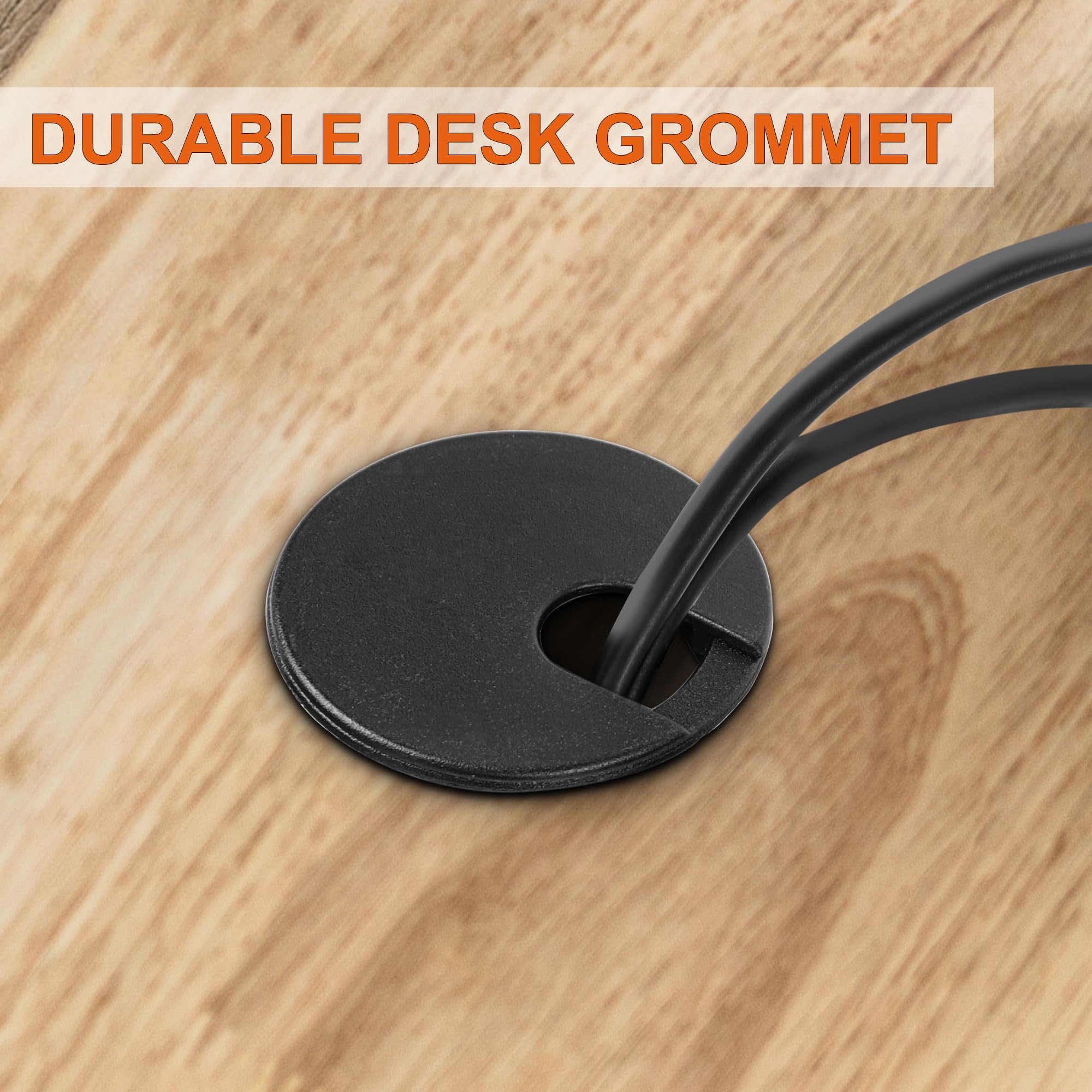 uxcell 4 Pack Black Desk Grommet Cable Hole Cover - 35mm/1.4 Inch PC Computer Table Wire Organizer for Office & Home Workspace Cable Management