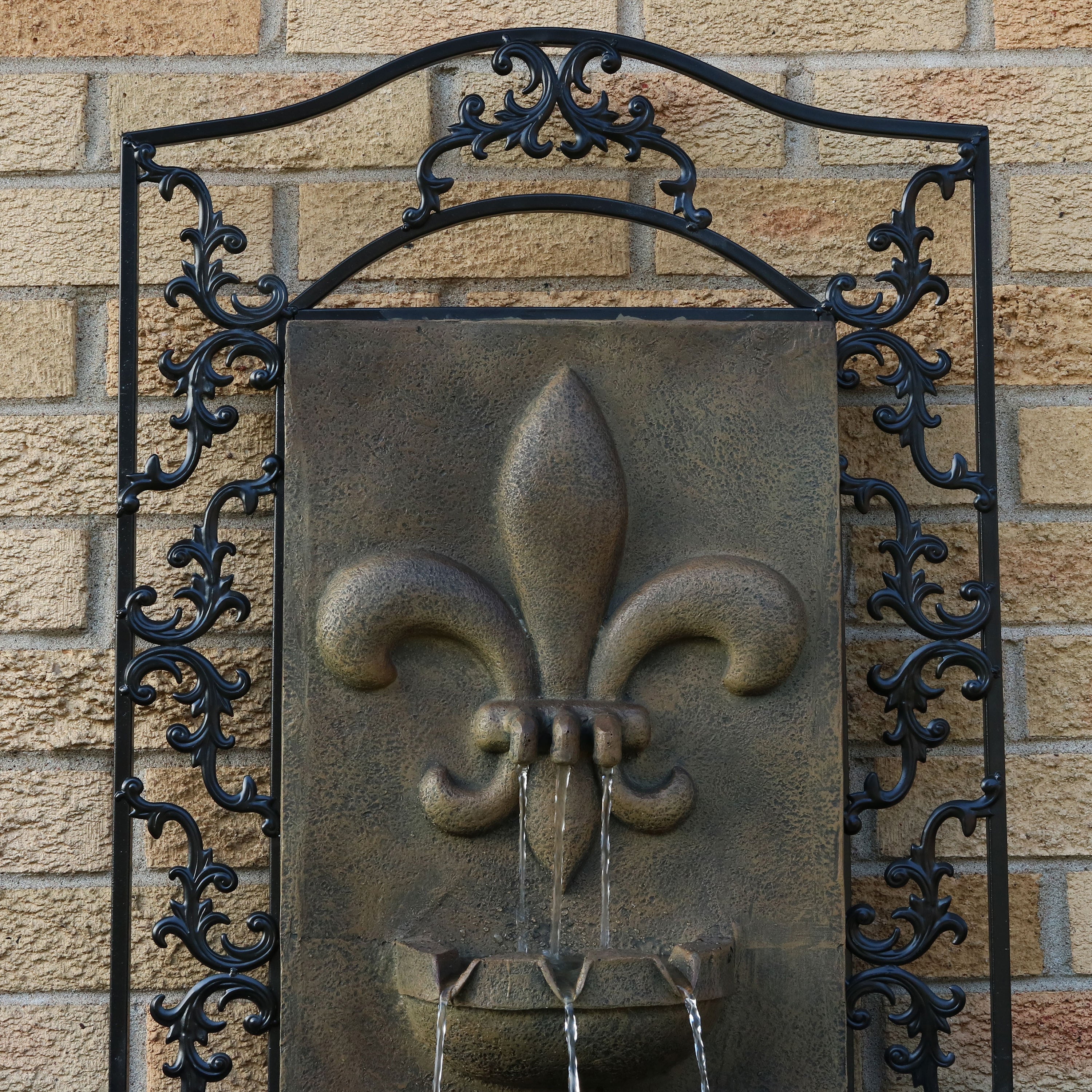 Elegant Sunnydaze French Lily Outdoor Wall Fountain with Submersible Pump - Perfect for Garden, Patio, and Backyard Decor