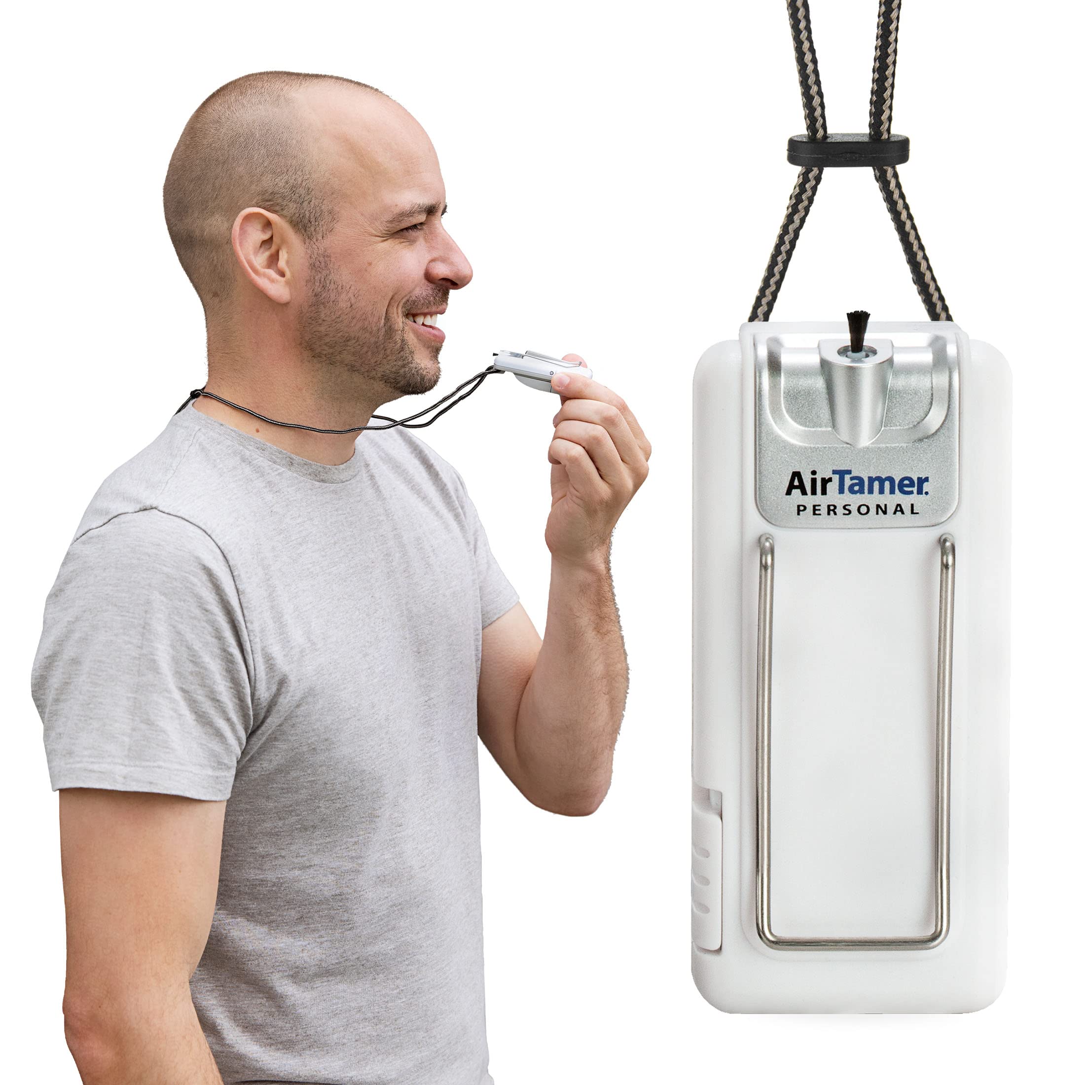 AirTamer A302 Portable Personal Air Purifier with Electrostatic Technology | Rechargeable Lithium Battery | Compact Travel Size for Home, Office & Outdoor Use | Includes Durable Metal Travel Case