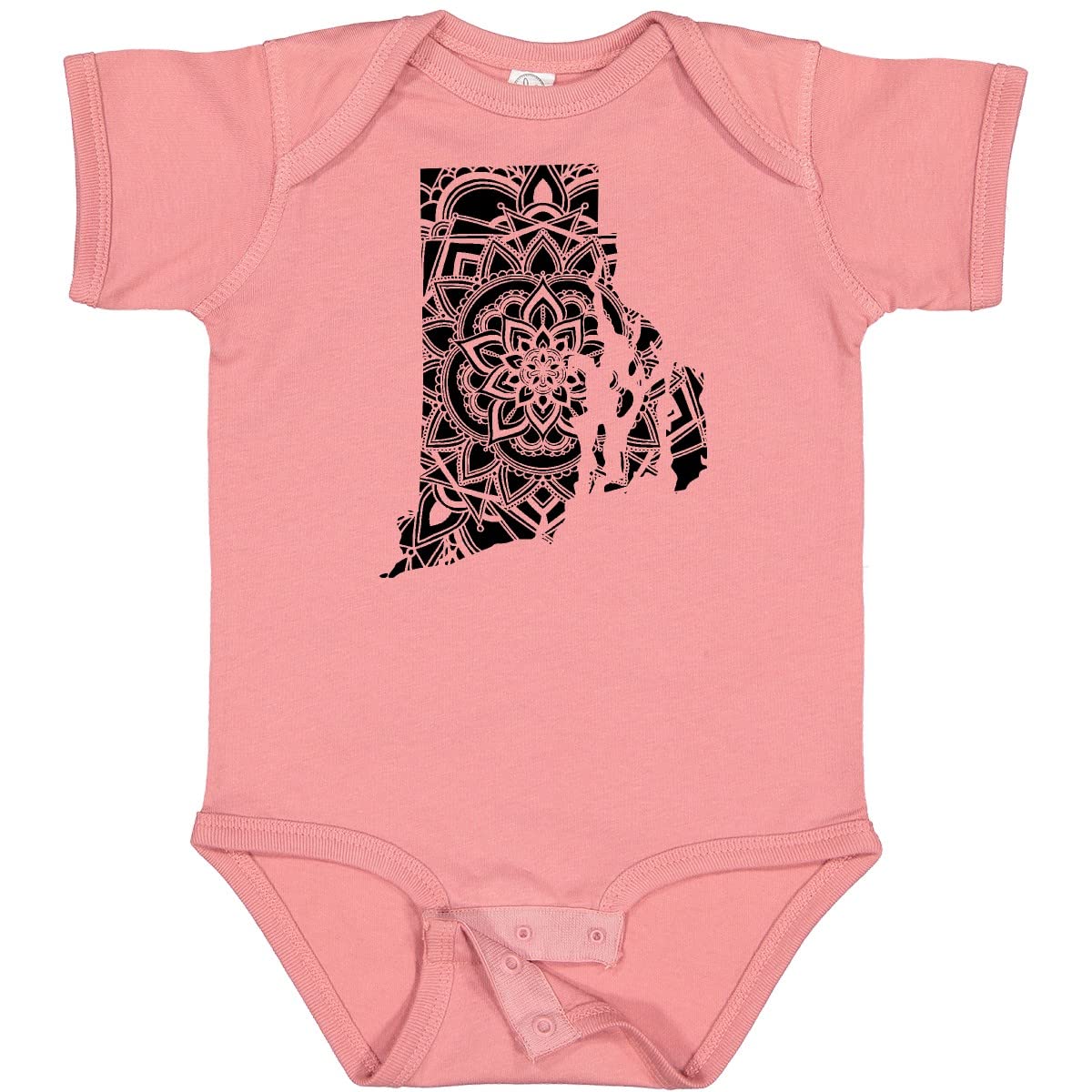 Inktastic Rhode Island Silhouette Mandala Baby Bodysuit - Cute Unisex Infant Onesie for Newborns & Toddlers - Perfect for Family Outings, Photo Shoots & Gifts