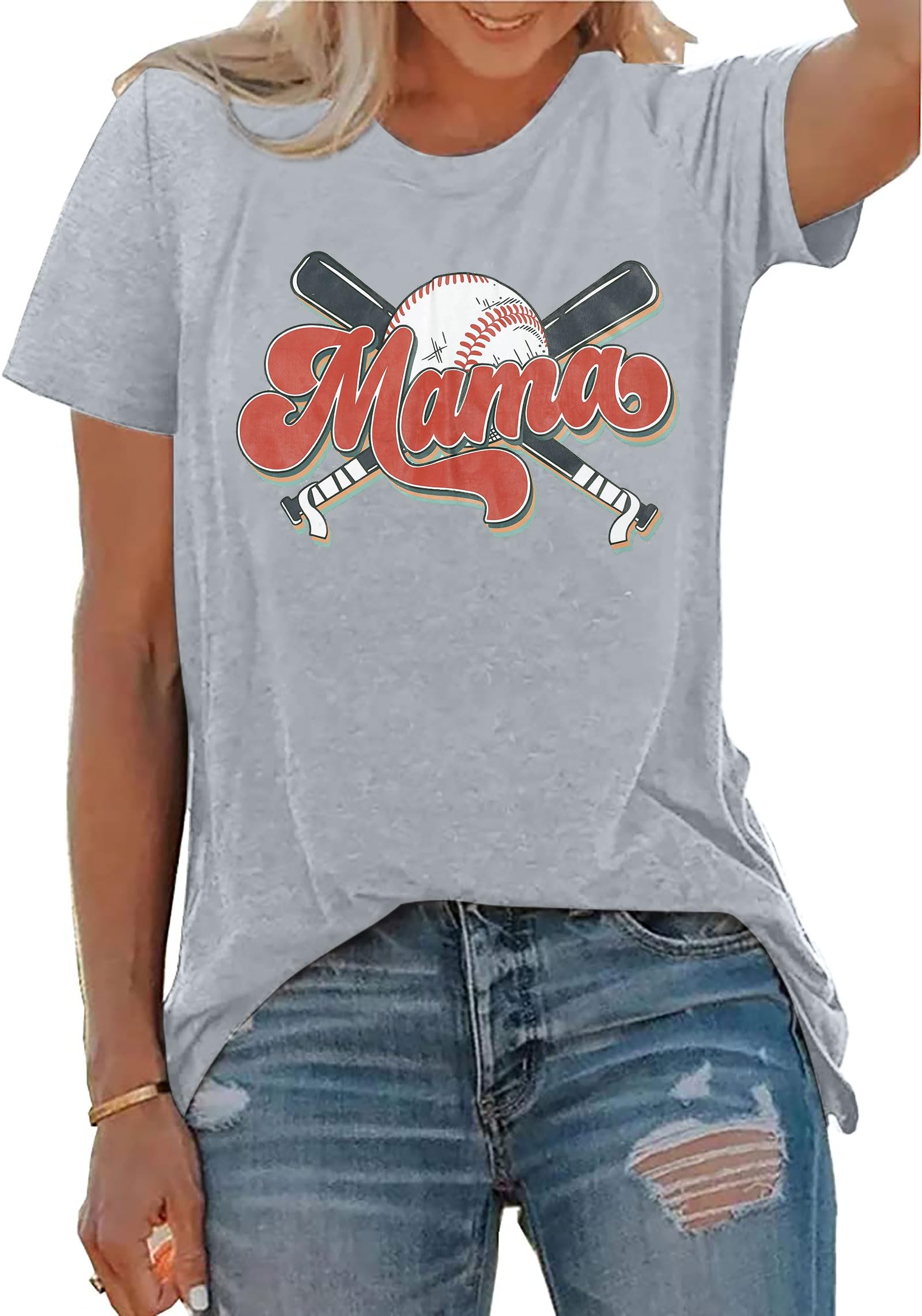 Baseball Mom T-Shirt for Women - Red Short Sleeve Baseball Shirt for Game Day & Baseball Season | Perfect for Team Support, Sideline Cheering & Casual Wear