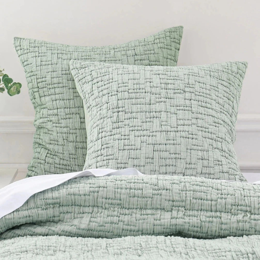 Premium Livie Mist European Pillowcase Set - 100% Cotton Luxury Bedding by MM Linen - Perfect for Master Bedroom, Guest Room & Hotel Decor