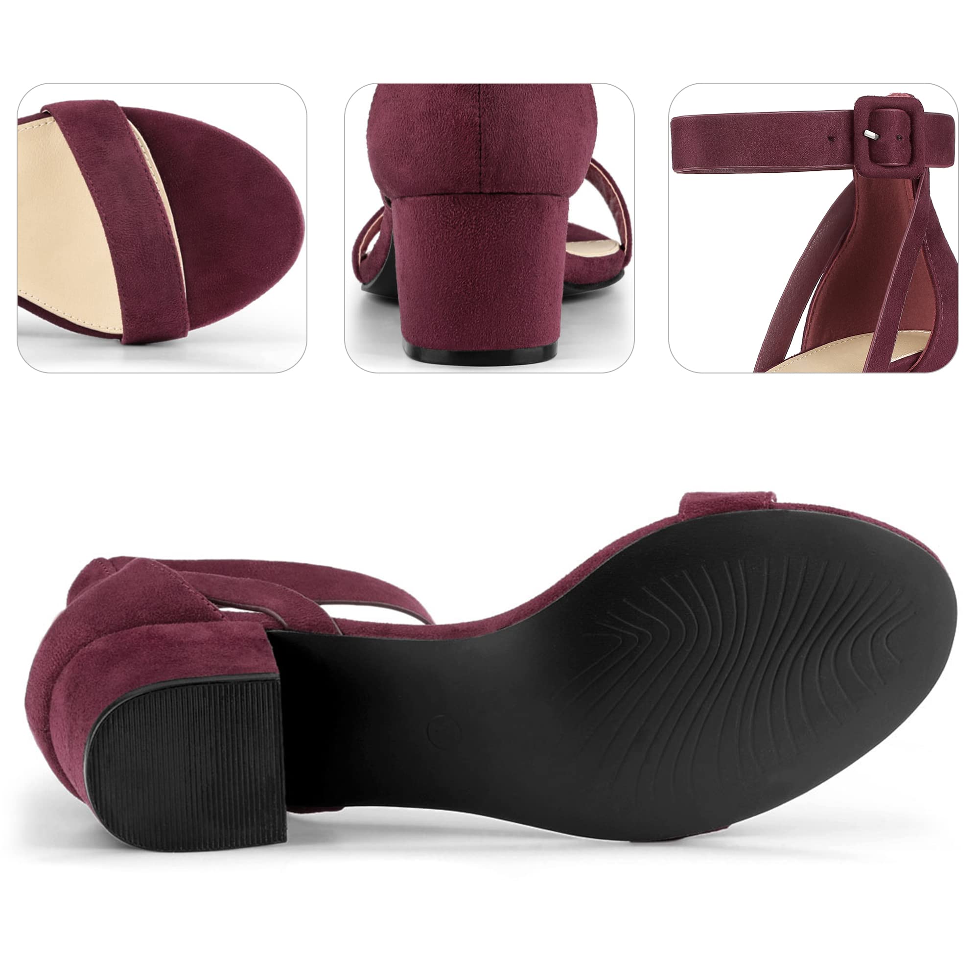 Perphy Women's Open Toe Ankle Strap Block Heel Sandals - Comfortable High Heels for Party, Wedding & Summer Outfits