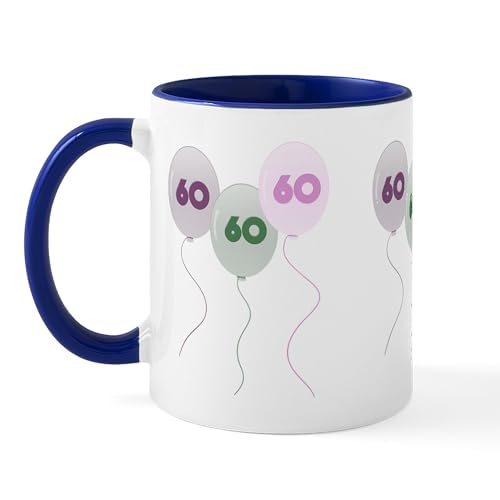 White/Navy Inside - 60Th Birthday Balloons Mug