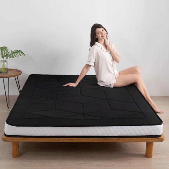 MAXYOYO 6-Inch Extra Thick Floor Futon Mattress - Geometric Diamond Quilted Bed Mattress Topper for Guest Bed, Dorm Room & Small Space Living | Foldable Floor Cushion for Sleeping, Lounging & Meditation