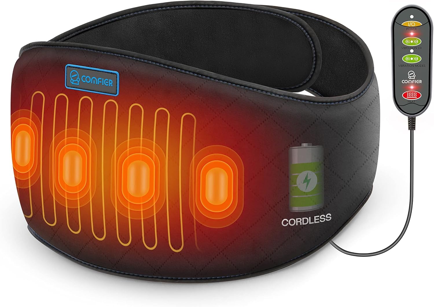 COMFIER Cordless Heating Pad for Back Pain Relief - Electric Heating Pad for Lower Back, Cramps, Lumbar, Abdominal & Leg Pain - Portable Heat Therapy for Arthritis - Perfect Gift for Mom & Dad - Use at Home, Office or Travel