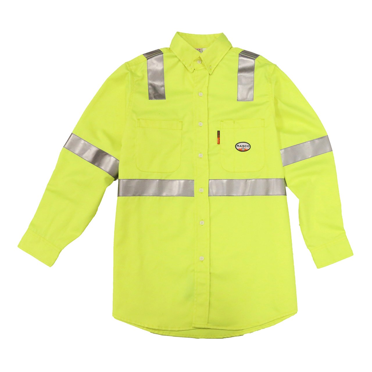 Rasco FR Hi Vis Work Shirt - Flame Resistant High Visibility Safety Shirt for Construction, Road Work & Emergency Responders