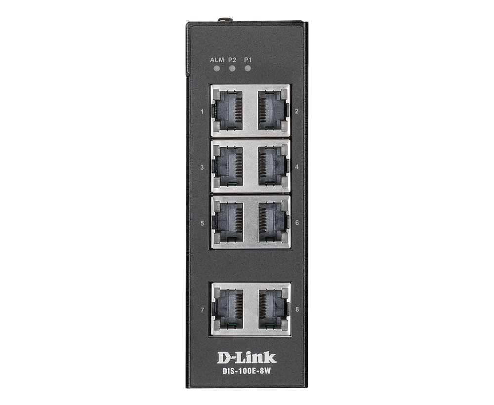 D-Link DIS-100G 8-Port Gigabit Unmanaged Industrial Ethernet Switch - 8W Power - Ideal for Factory Automation & Harsh Environments (Pre-Order)