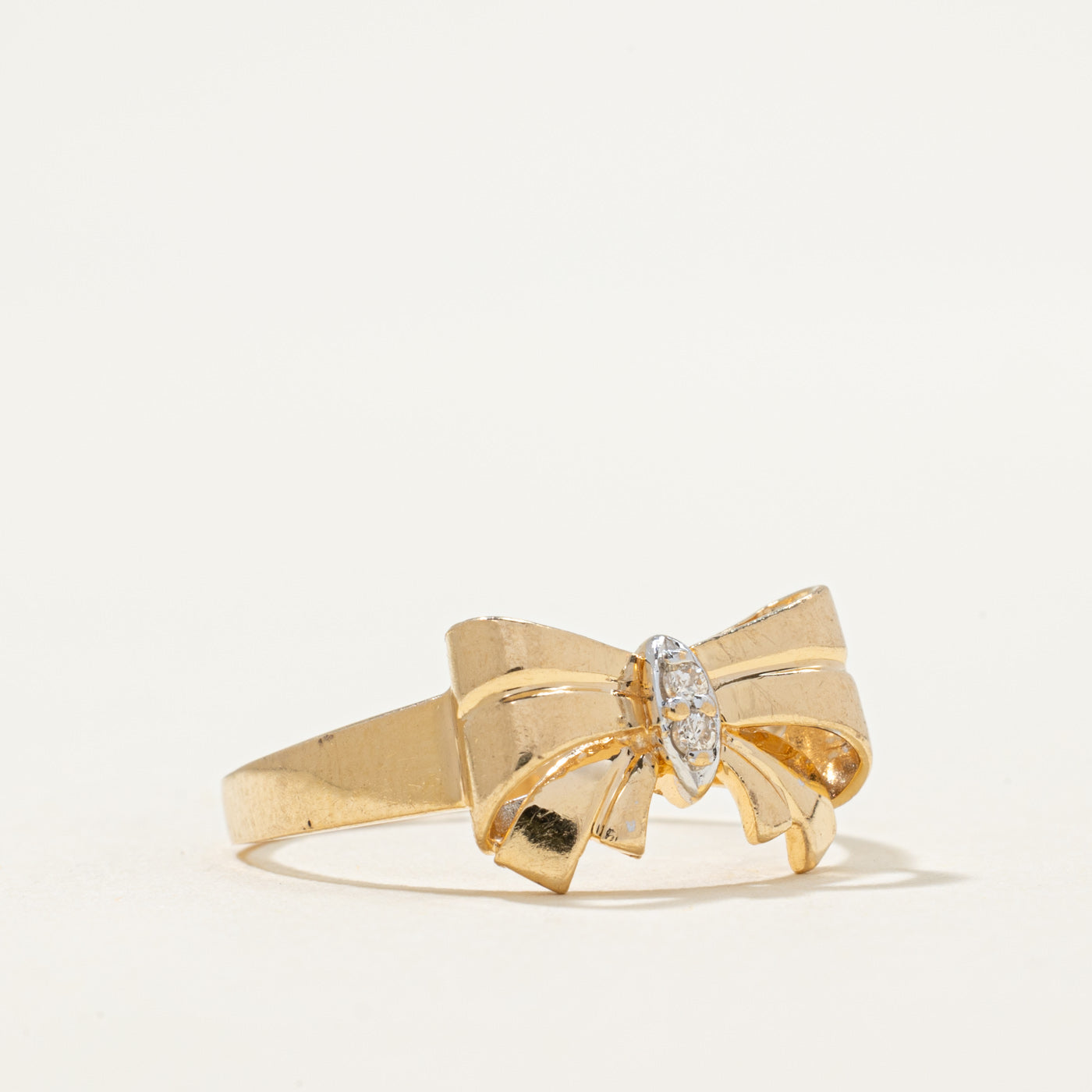 0.02ctw Diamond Bow Ring - Size 7 | Elegant Sterling Silver Jewelry for Women | Perfect for Valentine's Day, Anniversary & Special Occasion Gifts