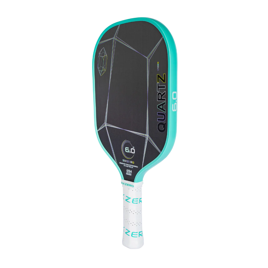 Six Zero Quartz 15mm Pickleball Paddle - Premium Carbon Fiber Surface for Enhanced Spin & Control - Perfect for Competitive Play & Outdoor Games