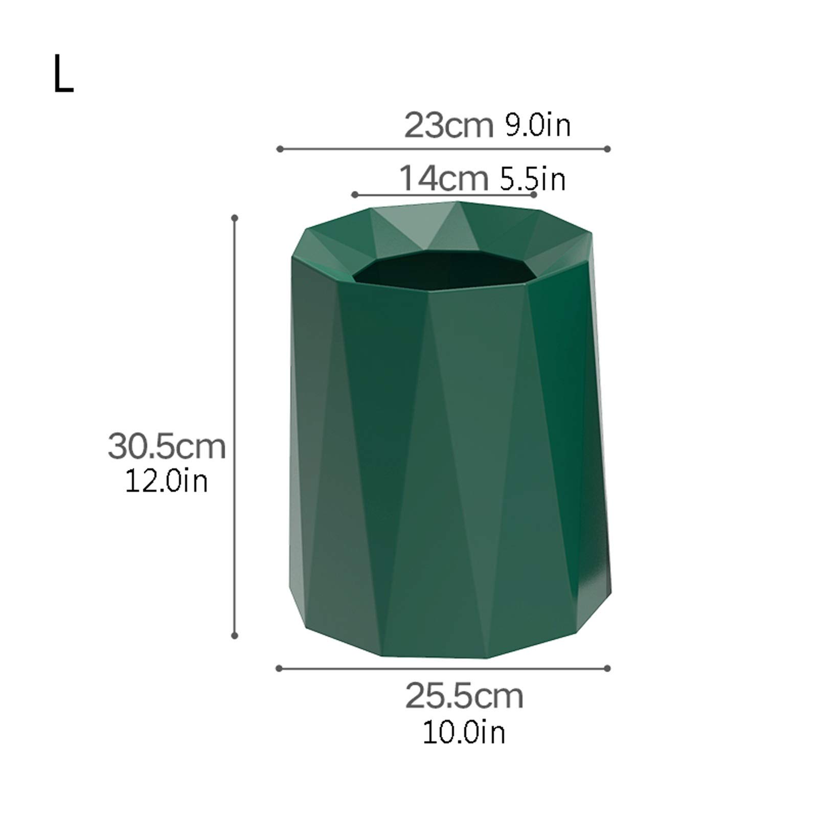 Modern Luxury Trash Can - Household Garbage Bin Without Cover, Large Capacity Waste Basket for Kitchen, Office, Bathroom - 6 Colors (Silver-L) | Commercial & Home Use Recycling Bin for Waste Management
