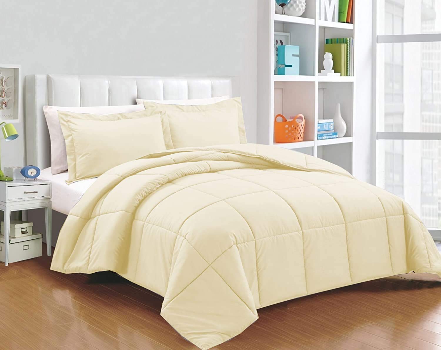 Premium 100% Egyptian Cotton 8-Piece Comforter Set - 600 Thread Count Luxury Bedding (3-Piece Comforter + 4-Piece Sheet Set + Bed Skirt) - California King Size in Ivory - Perfect for Master Bedrooms & Guest Rooms
