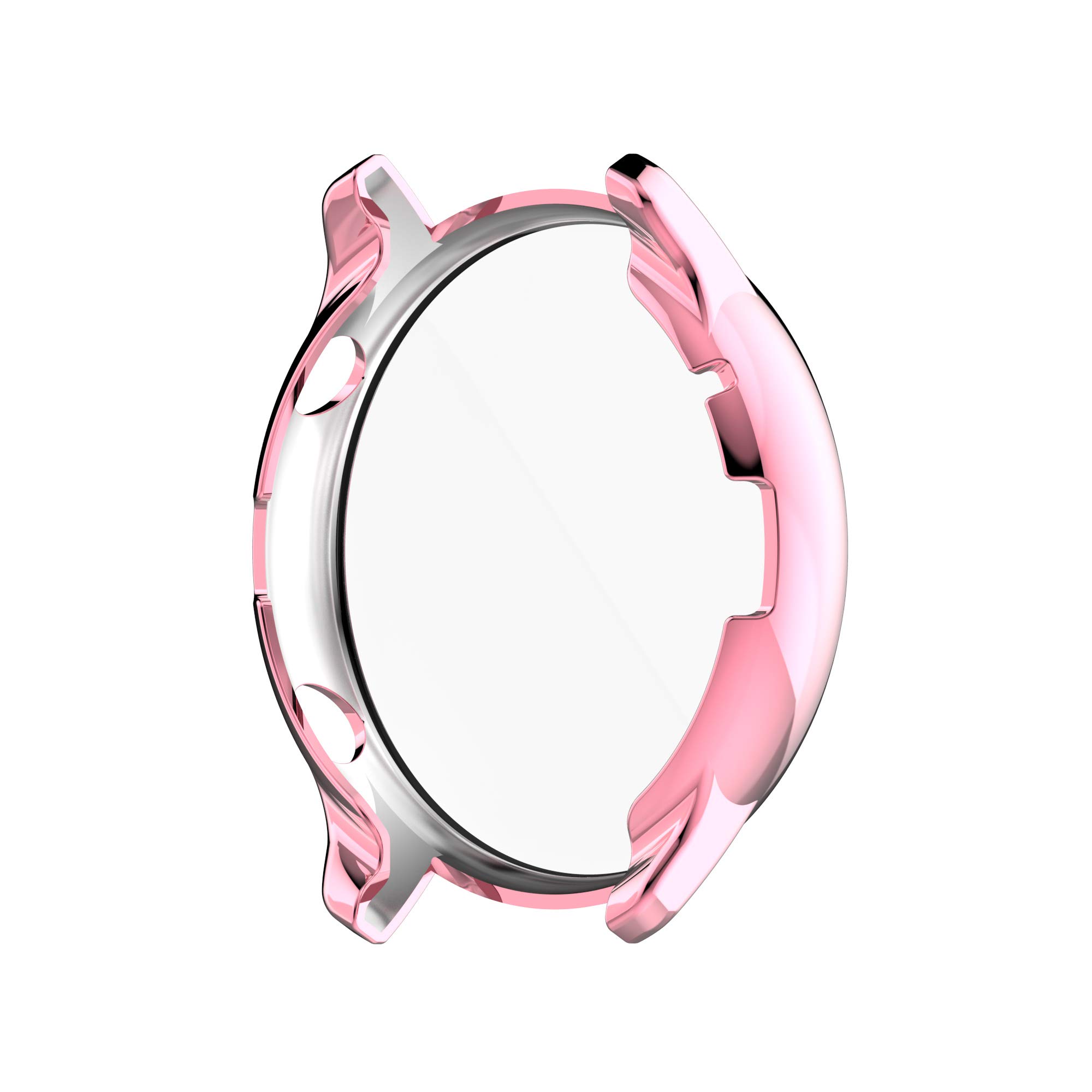 FitTurn Premium TPU Shockproof Case with Metal Plating for Amazfit GTR 2 Smartwatch - Slim Protective Cover with All-Around Guard (Pink) | Perfect for Gym, Running & Outdoor Activities
