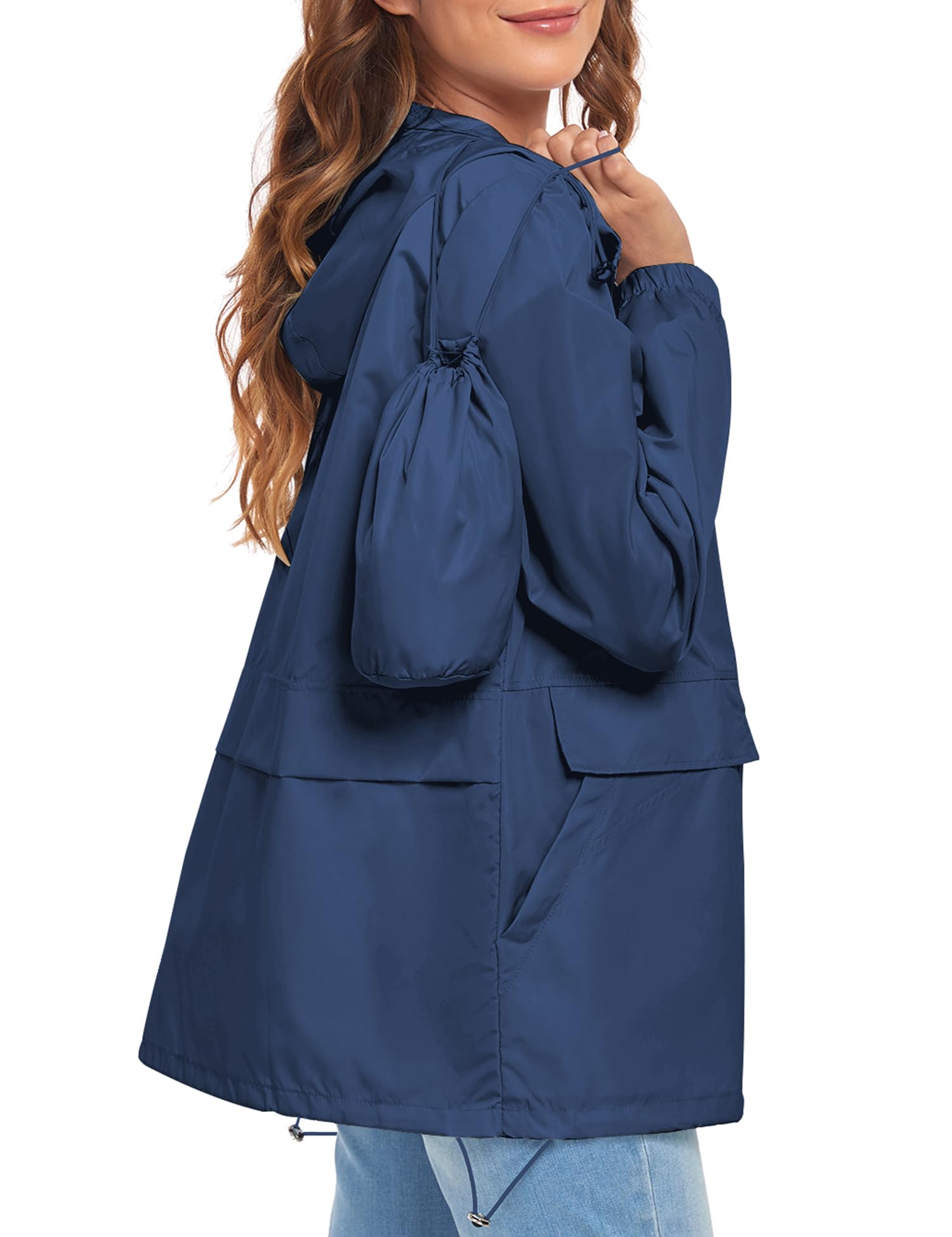 Lightweight Waterproof Raincoat for Women - Packable Windproof Hooded Jacket for Outdoor Activities (S-XXL) | Perfect for Hiking, Travel & Commuting