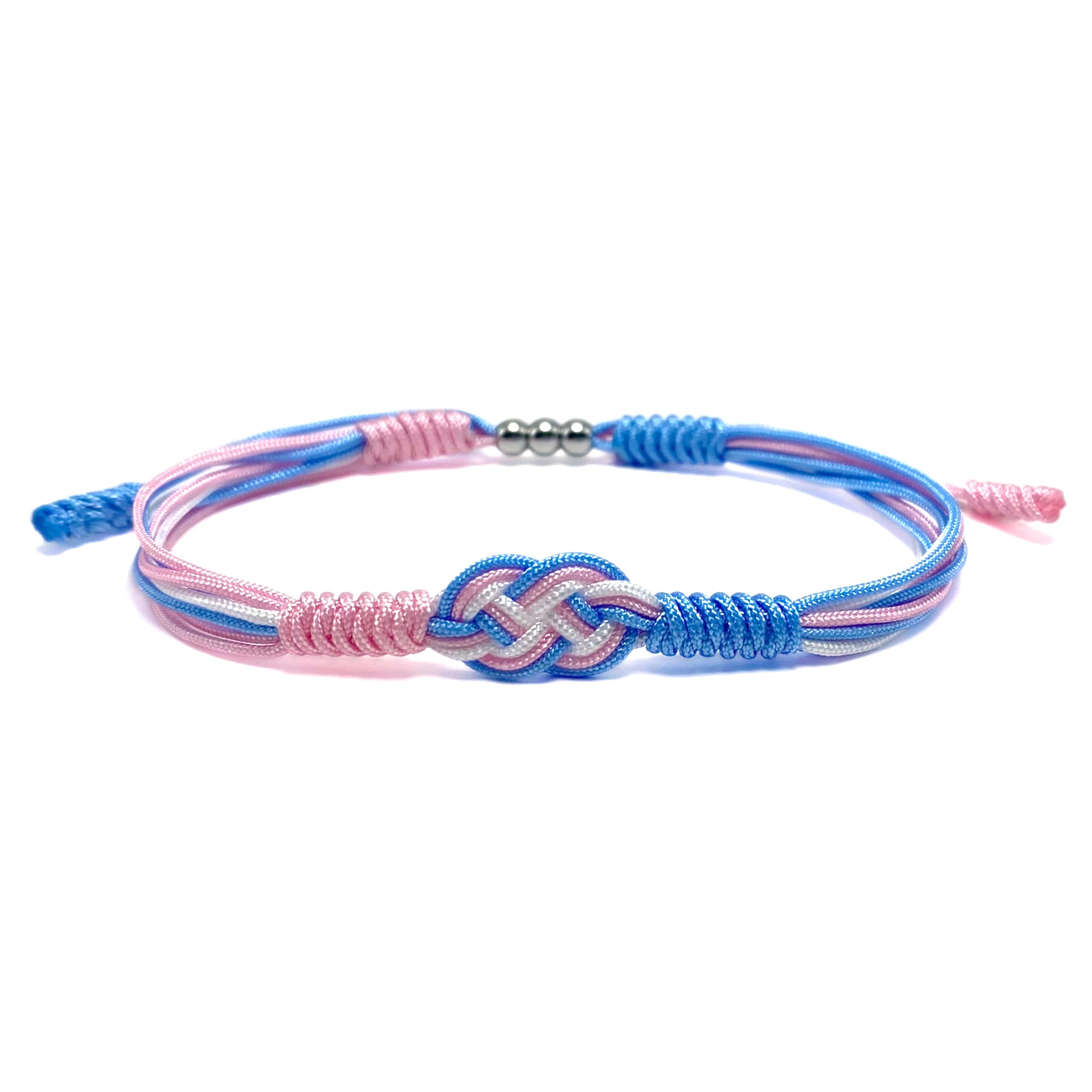 Transgender Infinity Pride Bracelet - LGBTQIA+ Love Wrist Wrap for Women & Men - Surfer Style Boho Rope Bangle - Perfect for Pride Events, Daily Wear & Gifts (Him/Her)