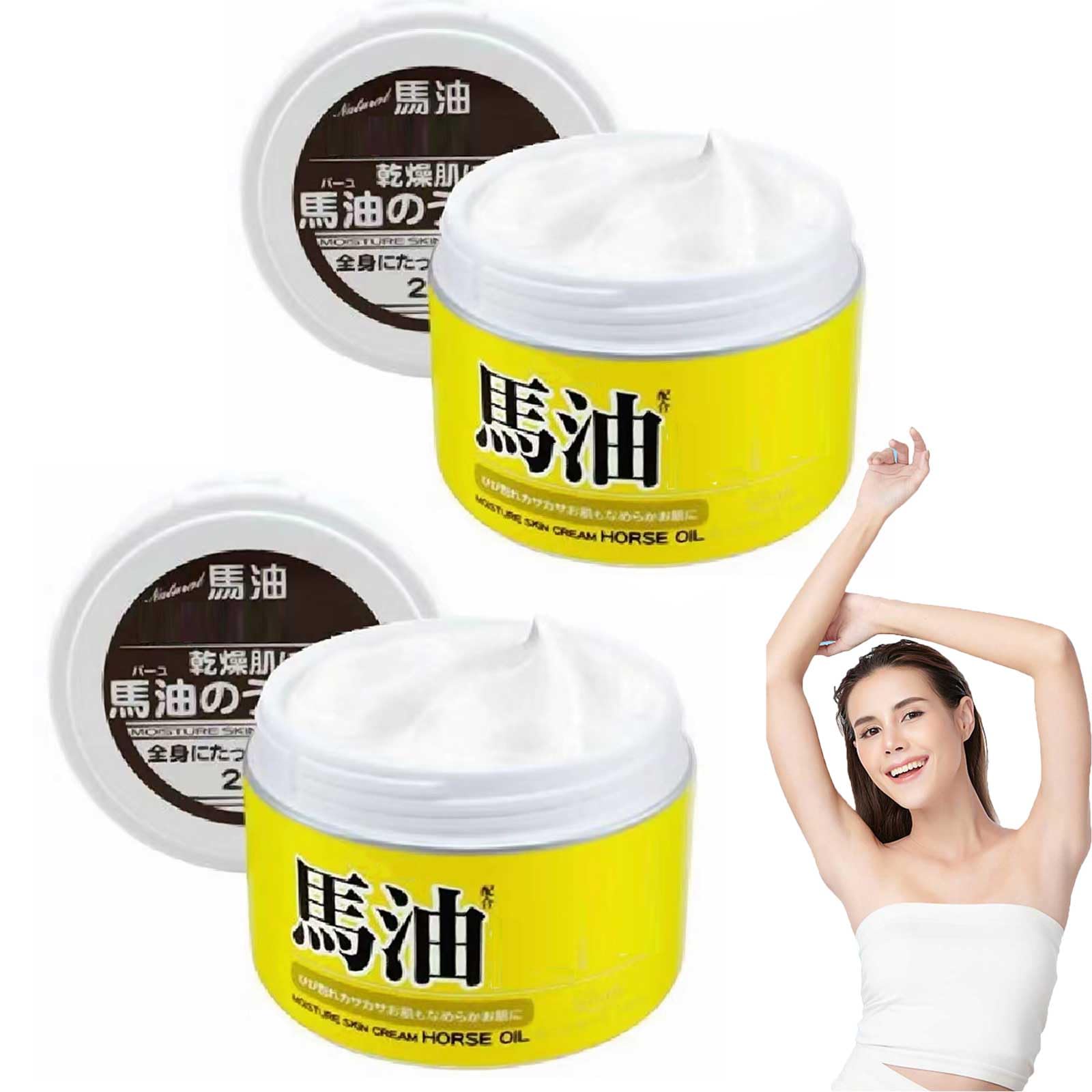 Premium Horse Oil Moisturizing Cream 220g (2-Pack) - Deep Hydration for Dry Skin, Face & Body Care - Ideal for Daily Skincare Routine & Winter Skin Protection