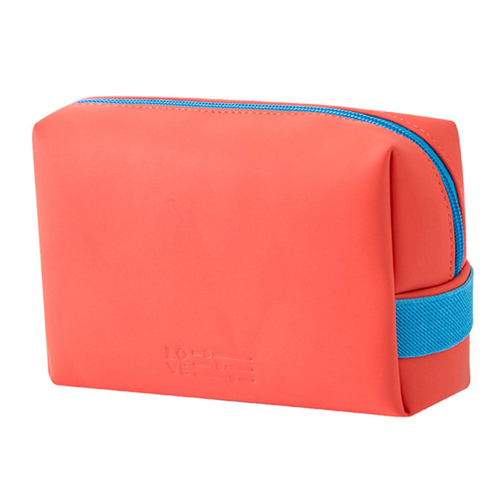 Waterproof Hanging Travel Toiletry Bag - Orange Cosmetic Organizer for Bathroom, Camping & Airplane Carry On