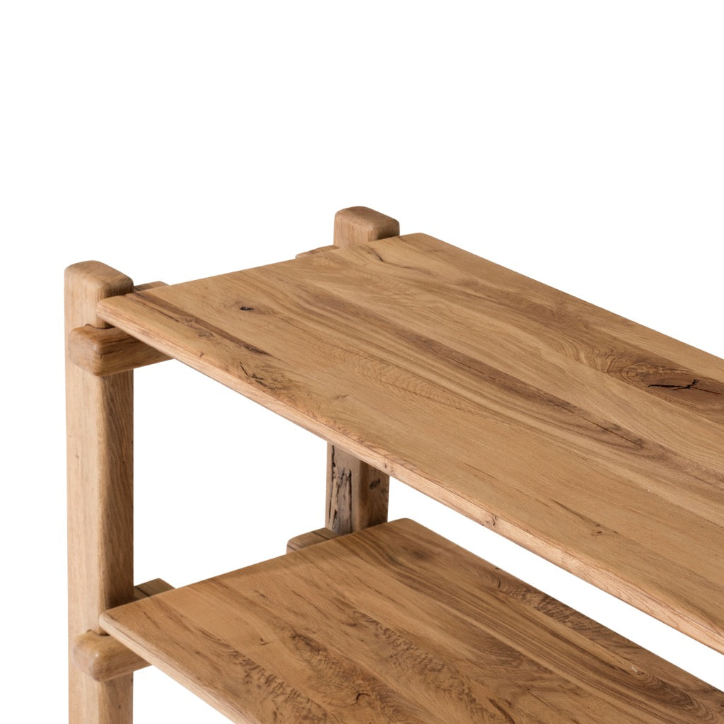 Marcia Console Table - Natural Reclaimed French Oak Wood Entryway Sofa Table | Farmhouse & Modern Home Decor for Hallway, Living Room, or Bedroom
