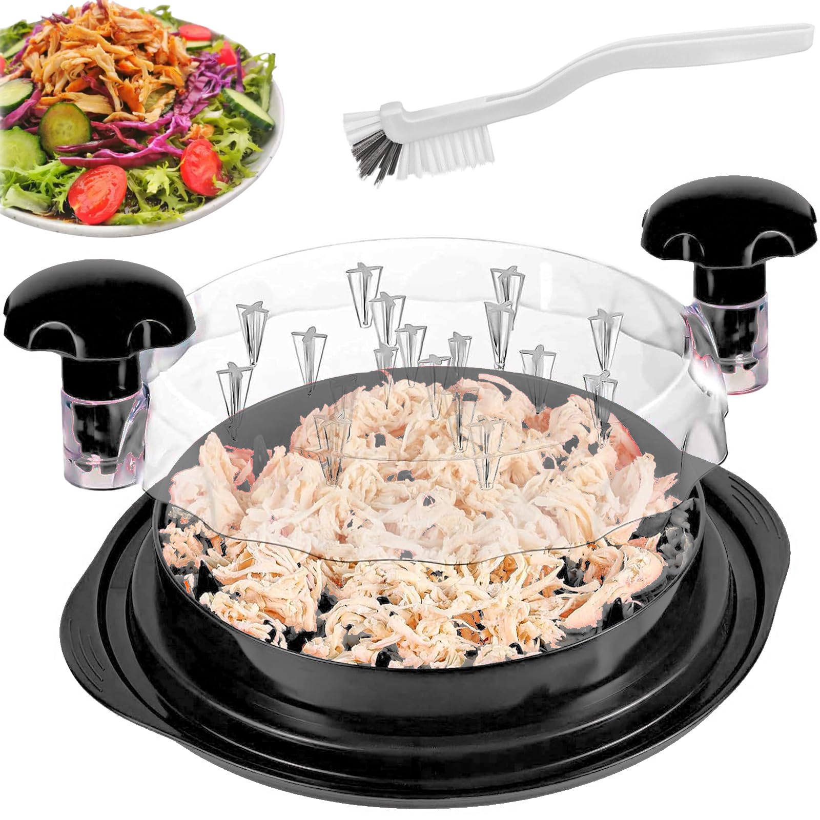 Premium Manual Chicken Shredder Tool - Large Twist Meat Grinder for Chicken Breast, Pork, Beef & Vegetables | Transparent Food Chopper with Ergonomic Handle & Clear Lid | Dishwasher Safe | Perfect for Meal Prep, BBQ, Salad Making & Home Cooking