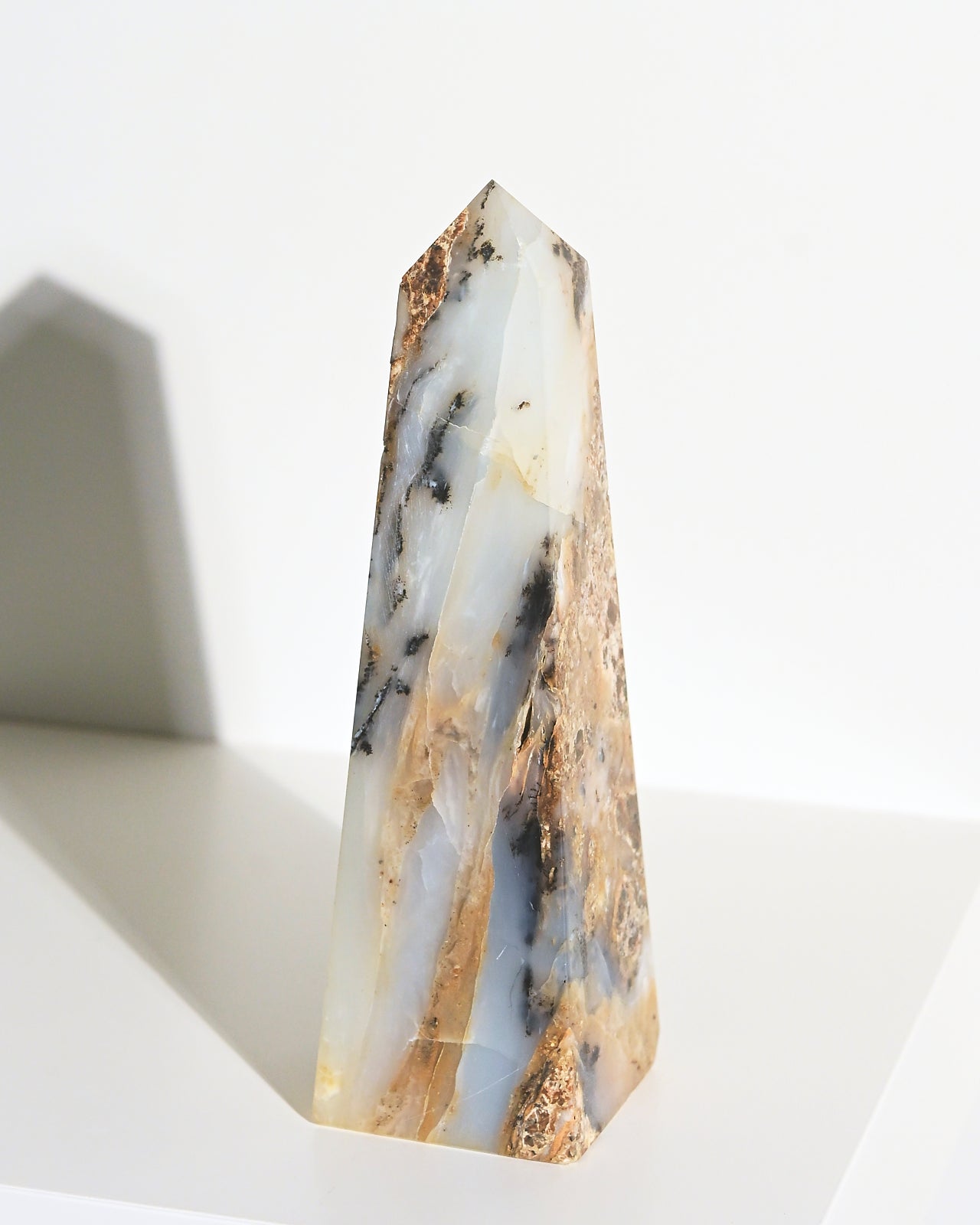 Natural Peruvian Blue Opal Crystal Tower - 6.5 Inch Healing Stone for Meditation, Reiki, Chakra Balancing & Home Decor