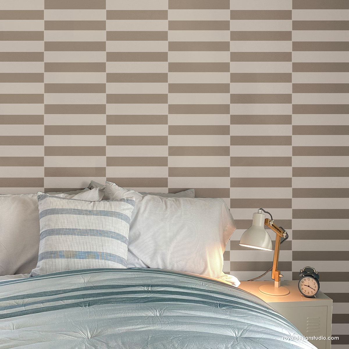 Get in Line Large Wall Stencil - Reusable DIY Home Decor Template for Painting Patterns on Walls, Furniture & Floors - Perfect for Bedrooms, Living Rooms & Nursery Accent Walls