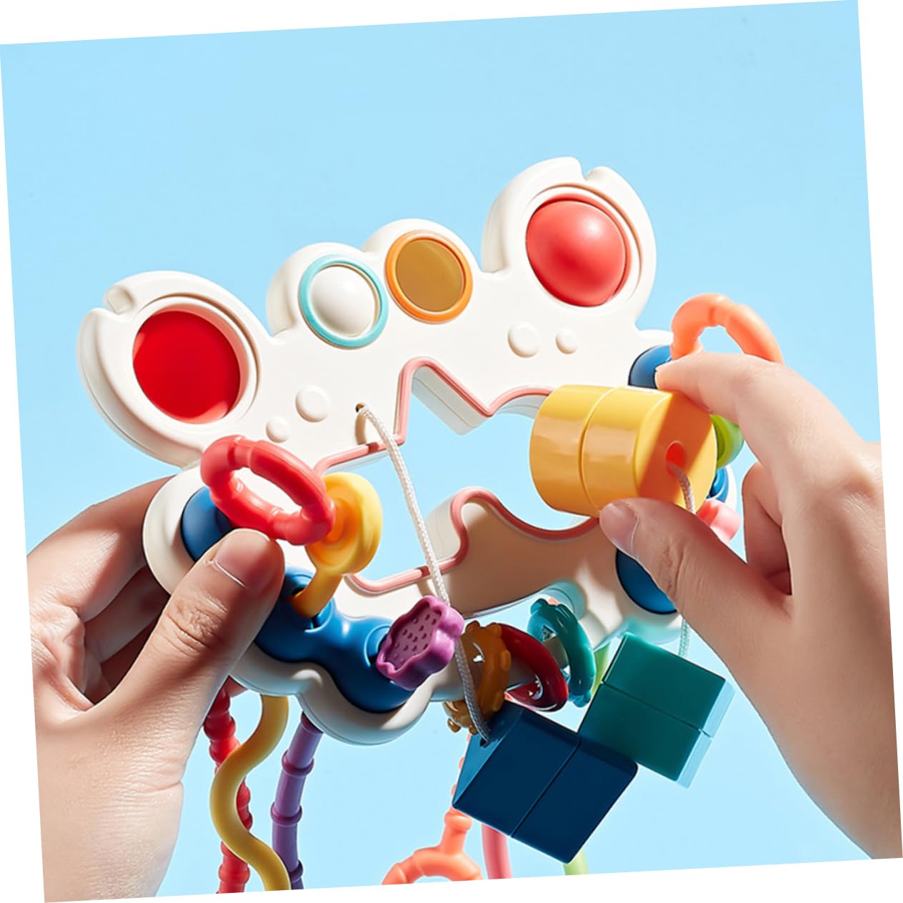 VICASKY 3-Piece Baby Pumping Toys for Fine Motor Skills Development - Educational Sensory Toys for Toddlers, Tummy Time & Pull Toy for Early Learning - Perfect for Playtime, Daycare & Montessori Activities