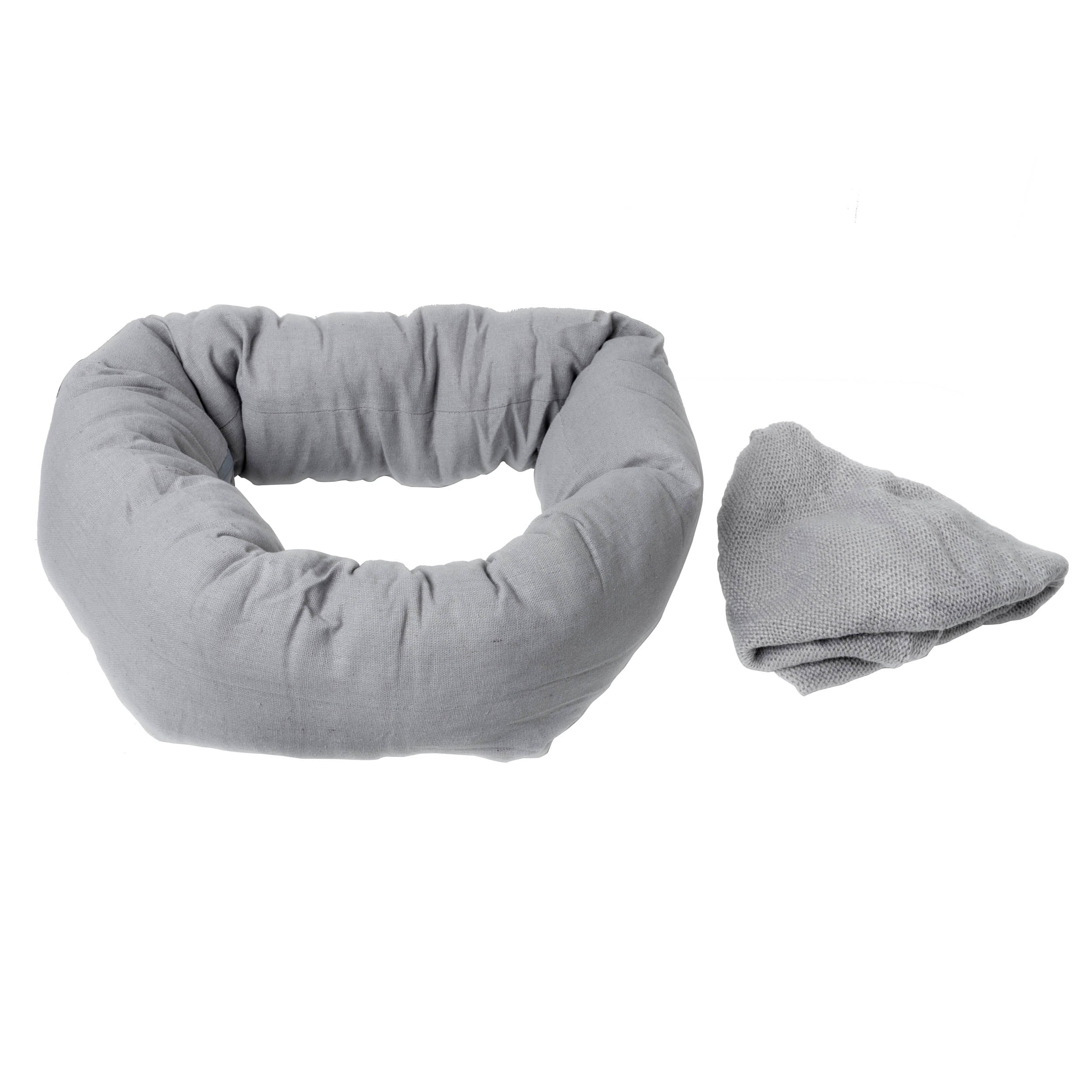 Donut Pillow Baby Posing Set - Soft Grey Nursing Pillow for Newborns & Infants | Perfect for Breastfeeding, Tummy Time & Photo Shoots