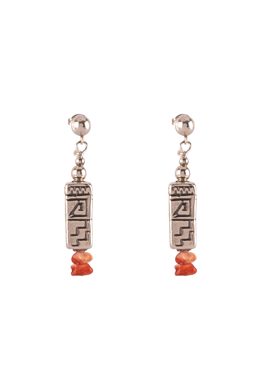 Sweet Tea Jewelry Orange Aztec Set - Handmade Boho Necklace & Earrings for Women | Perfect for Festivals, Beach Vacations & Everyday Boho Style