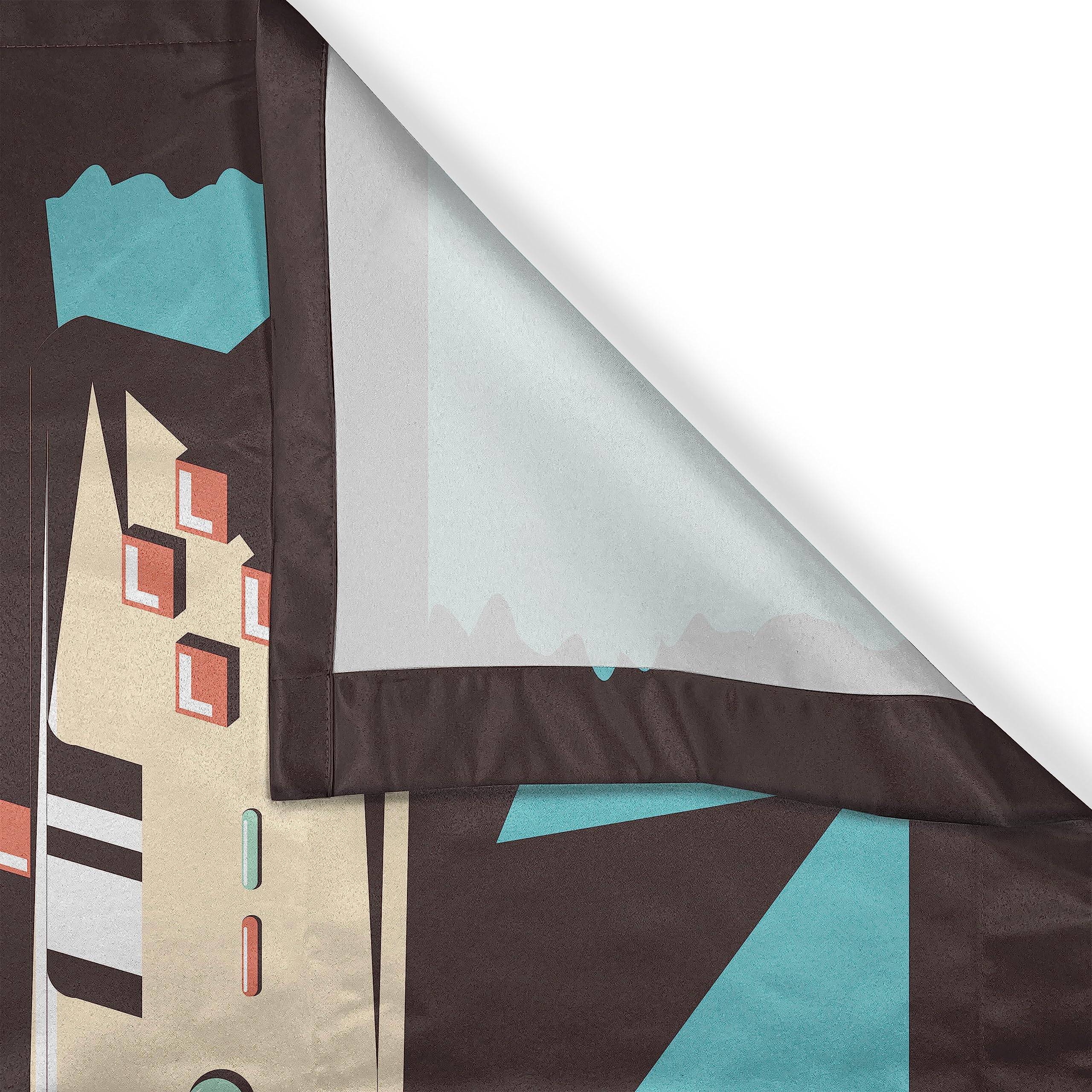 Ambesonne Gaming Long Kitchen Curtains - Nostalgic Gameboy Design for Multiple Players, Retro Childhood Memories, 2 Panel Rod Pocket Drapes 55