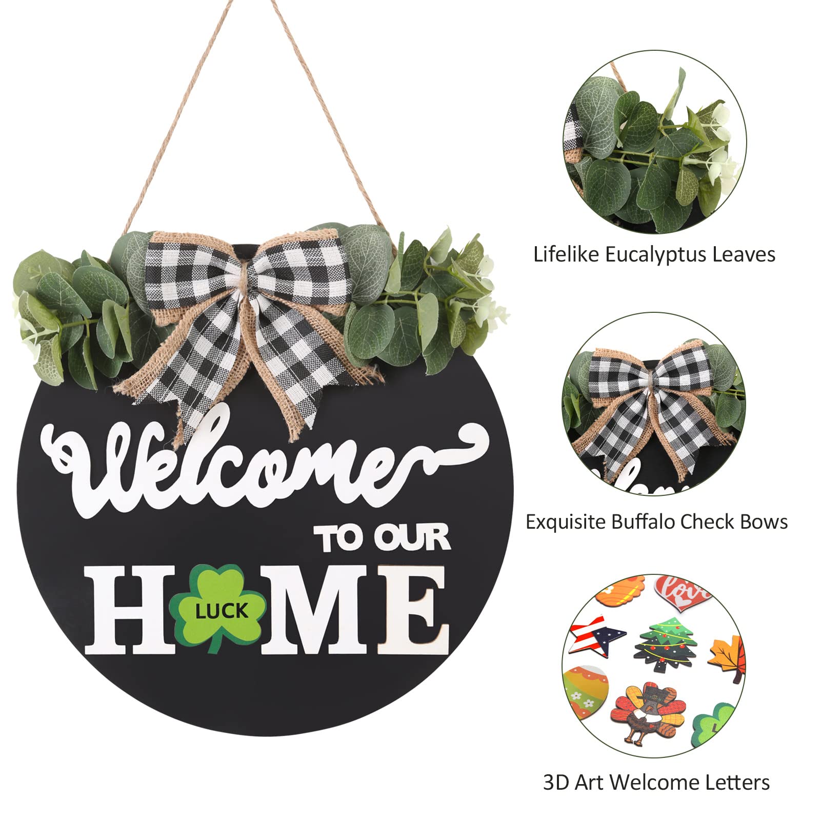 Welcome Home Sign - Rustic Wooden Wall Decor for Front Door Entryway - Perfect for Housewarming Gifts & Farmhouse Style Home Decor