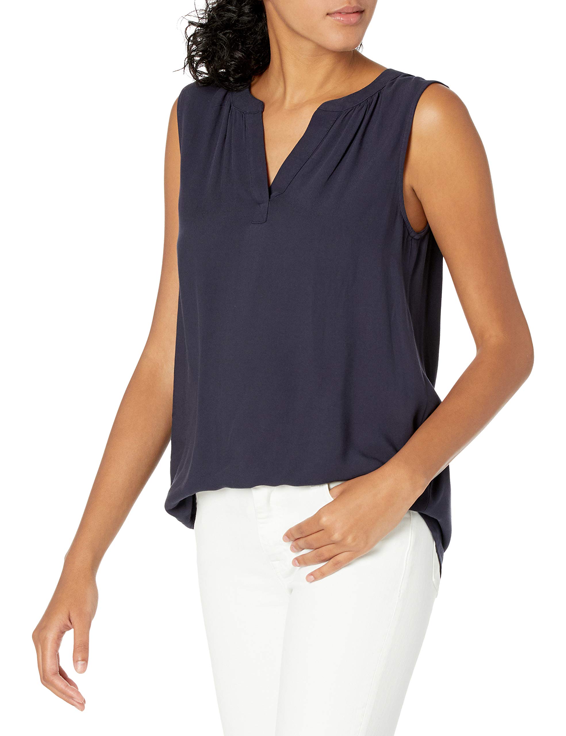 Amazon Essentials Women's Sleeveless Woven Shirt - Casual Button Down Top for Summer, Work & Travel | Lightweight Breathable Blouse for Office, Beach & Outdoor Activities