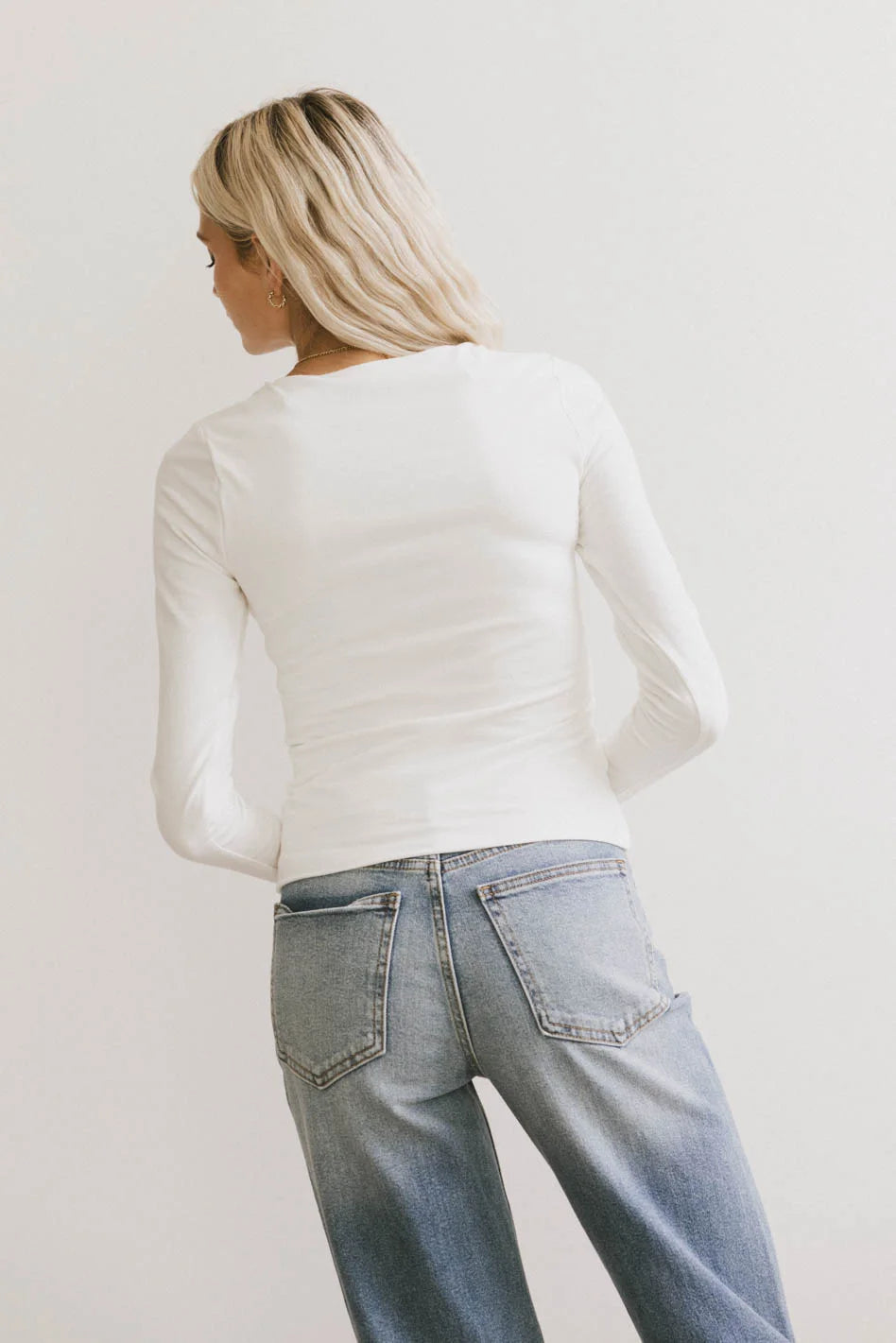 Kendra Basic Ivory Top for Women - Soft Casual Blouse for Everyday Wear | Perfect for Office, Outings & Layering