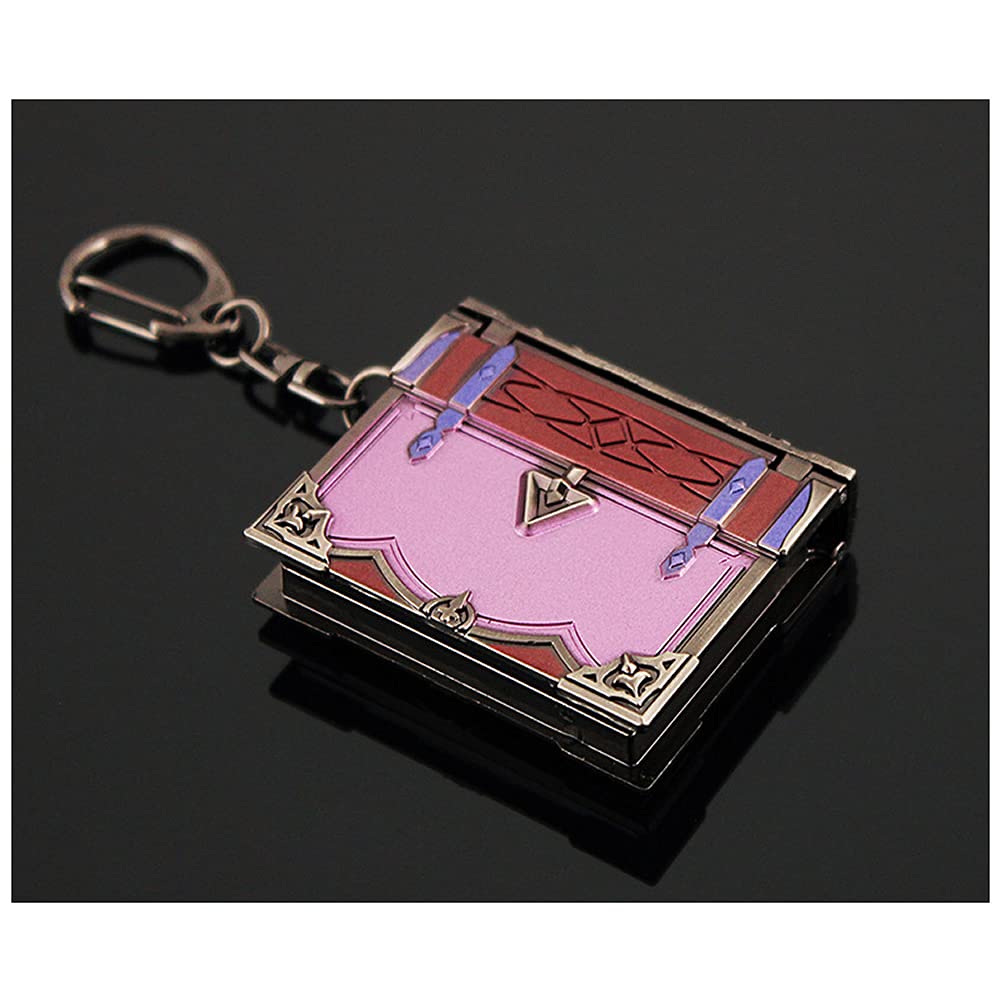 Klee Anime Keychain Set - Magic Book Keychain with 3 Mora Gold Coins | Genshin Impact Cosplay Prop | Perfect for Cosplay, Gift Giving & Anime Collectors