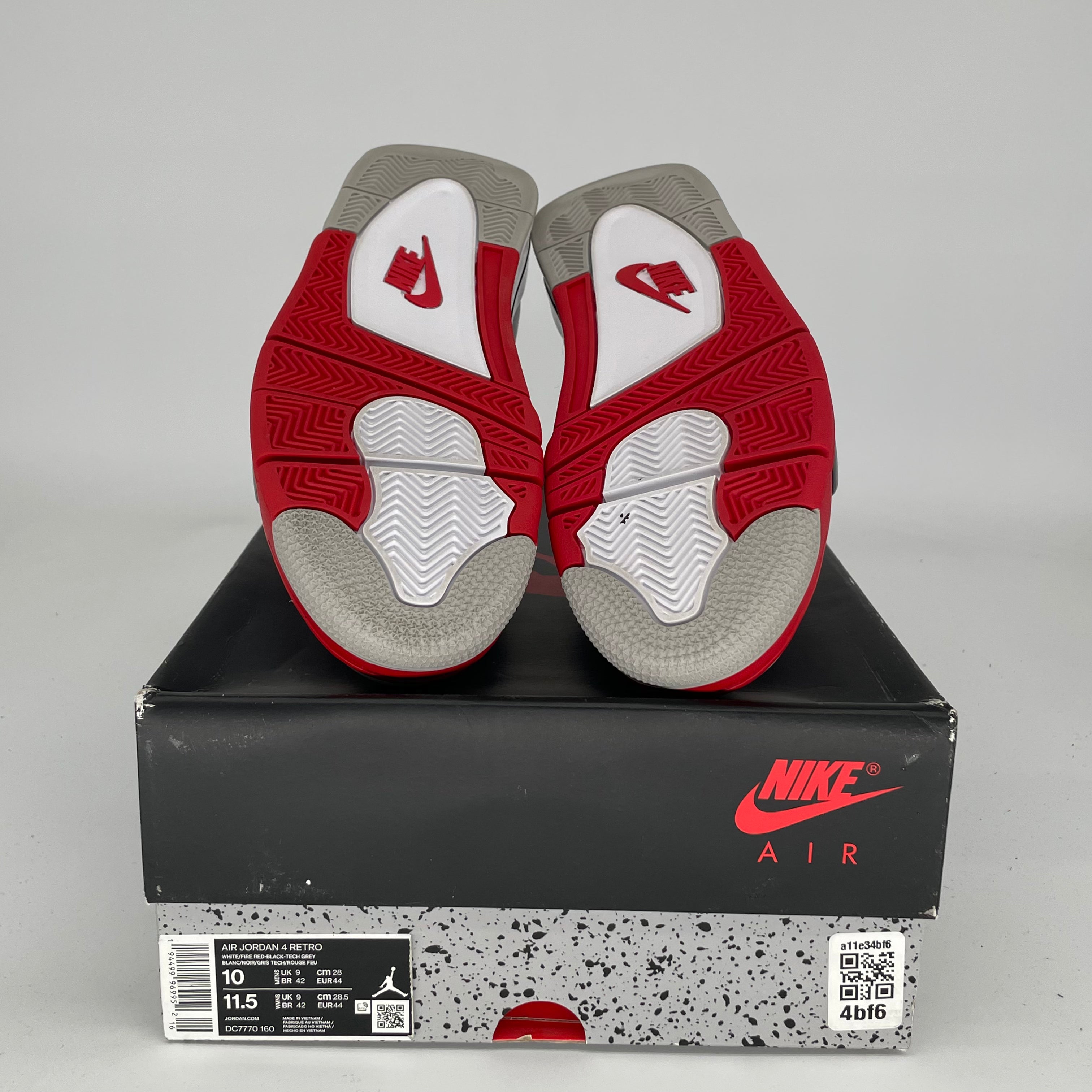 Air Jordan 4 Retro 'Fire Red' Men's Basketball Shoes - Size 10 (DC7770-160) - Authentic Sneakers for Sports, Streetwear & Casual Outfits