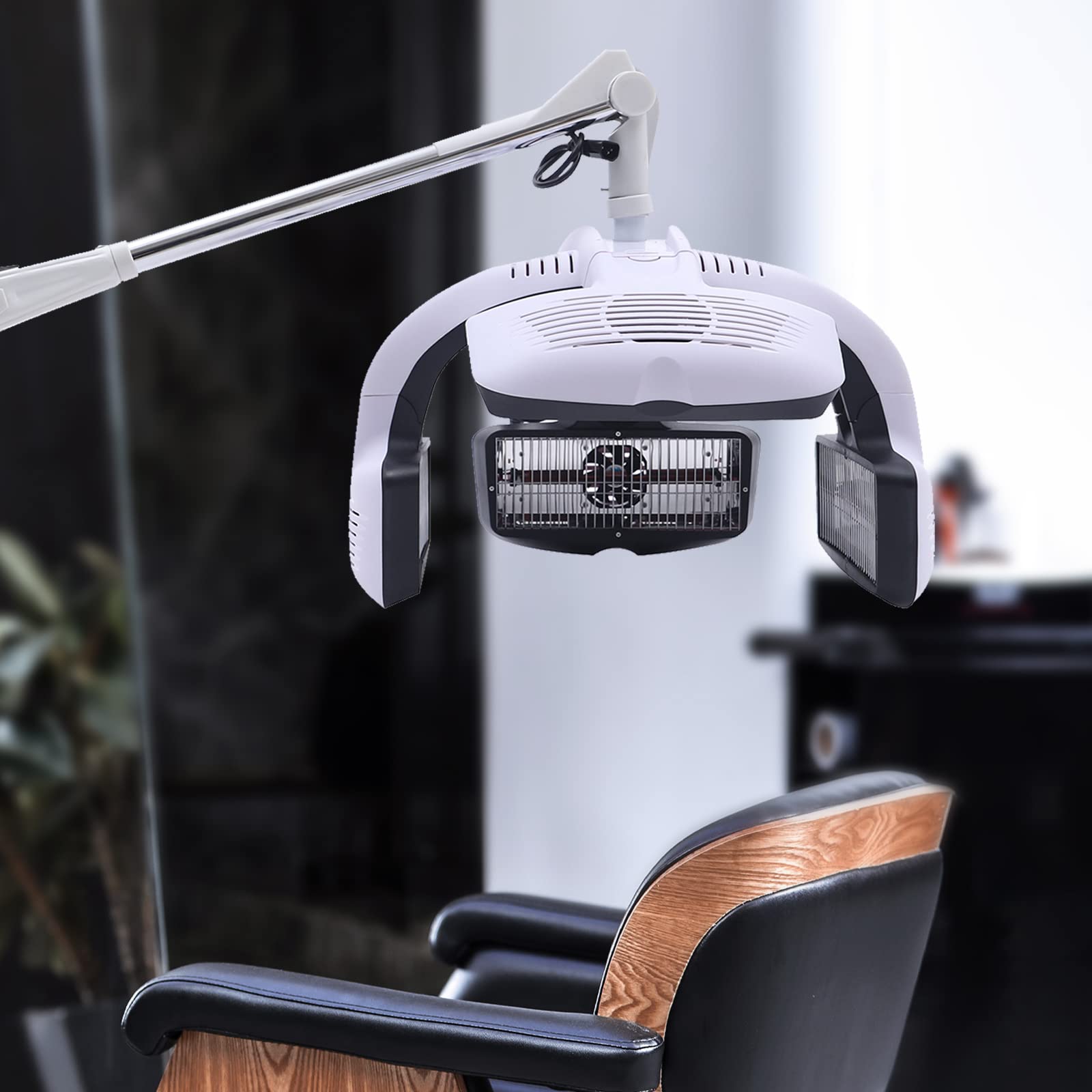 Professional 1250W Wall-Mount Hair Dryer with Infrared Treatment & Timer - Adjustable Salon Hair Color Processor for Styling & Drying - Perfect for Beauty Salons, Spas & Home Use