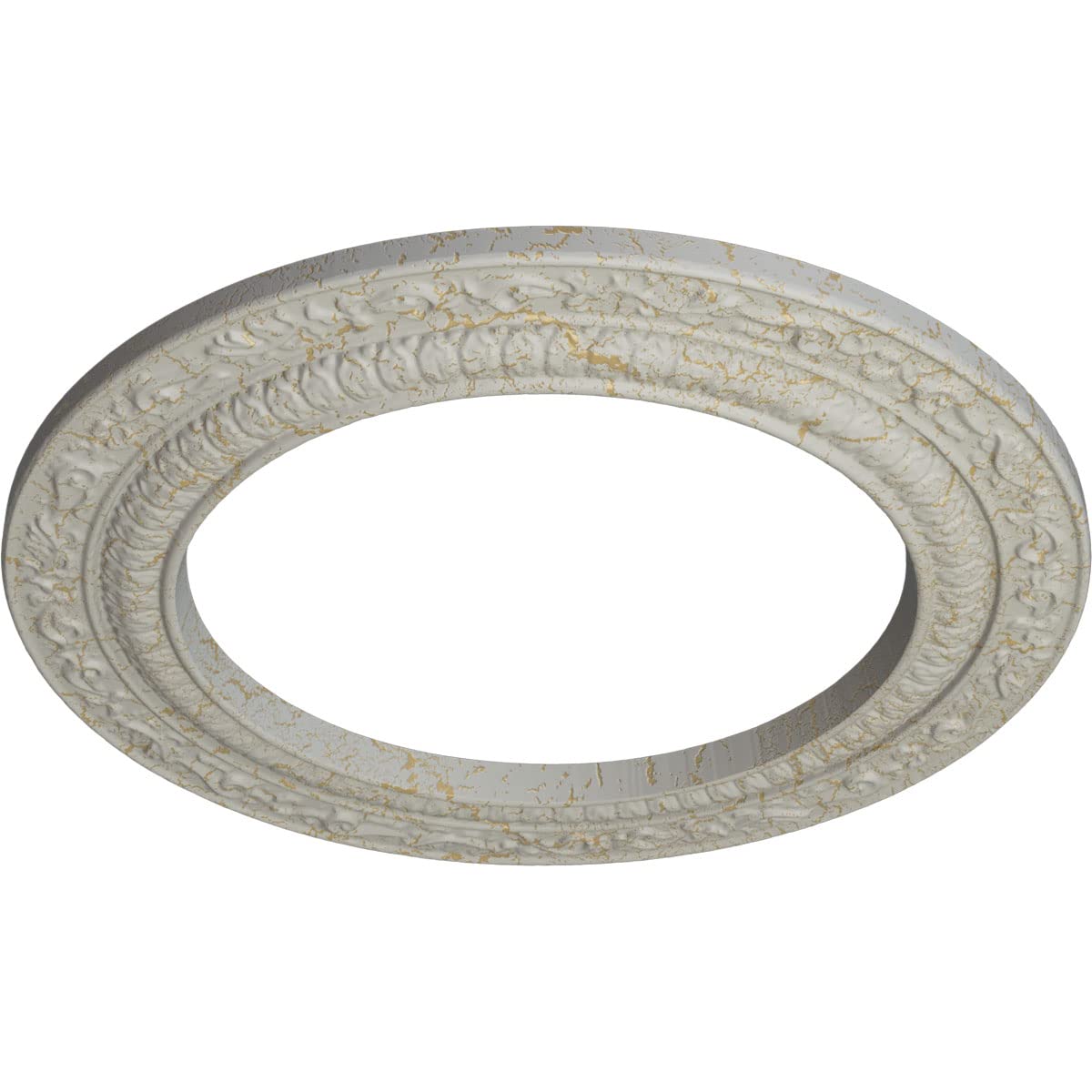 Ekena Millwork CM12ADPCC Andrea 12 Inch Ceiling Medallion - Hand Painted Pot of Cream Crackle Finish - 12