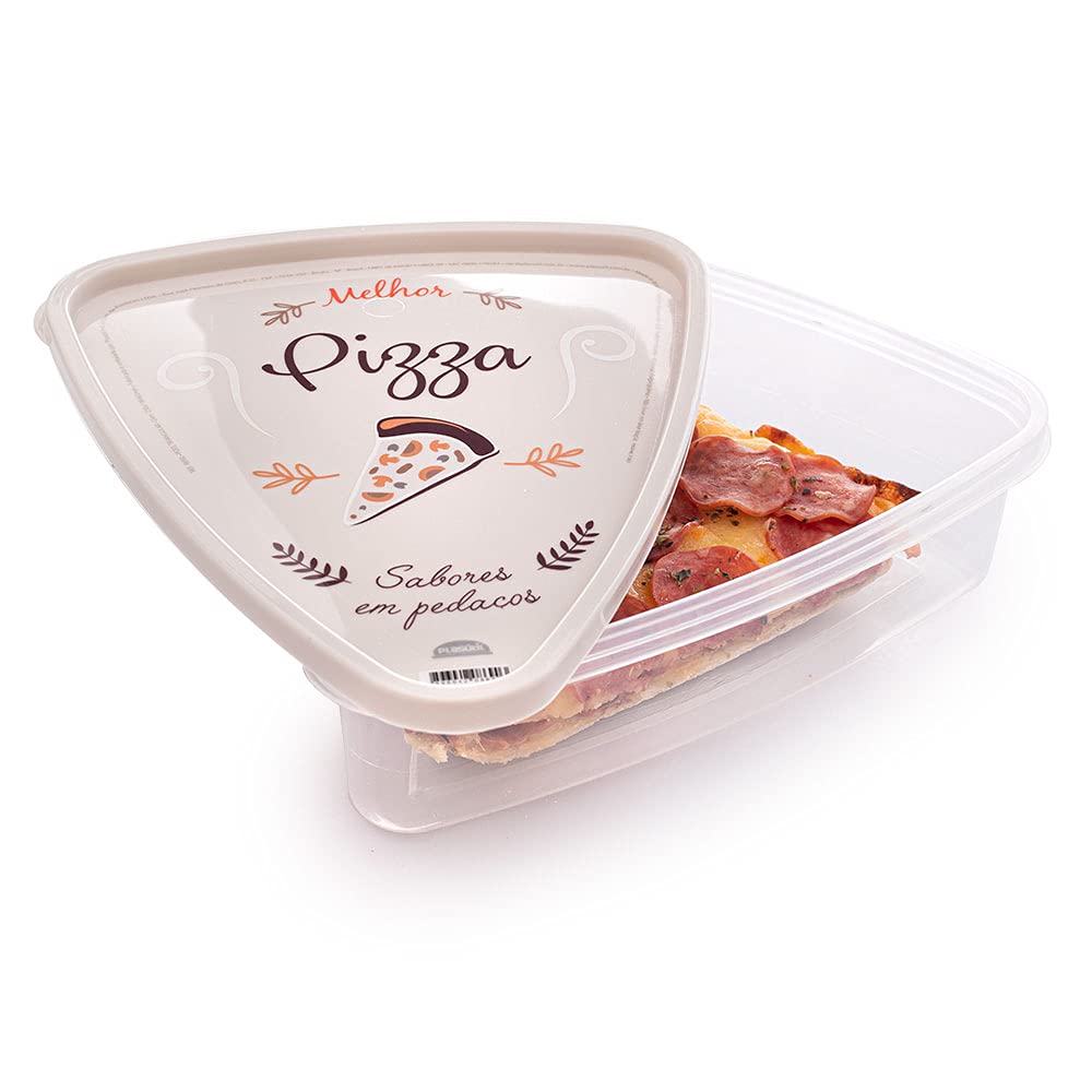 Best Pizza Slice Container with Lids - 4 Pack Plastic Storage Tray & Holder for Fresh Pizza Slices | Perfect for Kids Lunch, Parties, Picnics & Takeout Food Storage