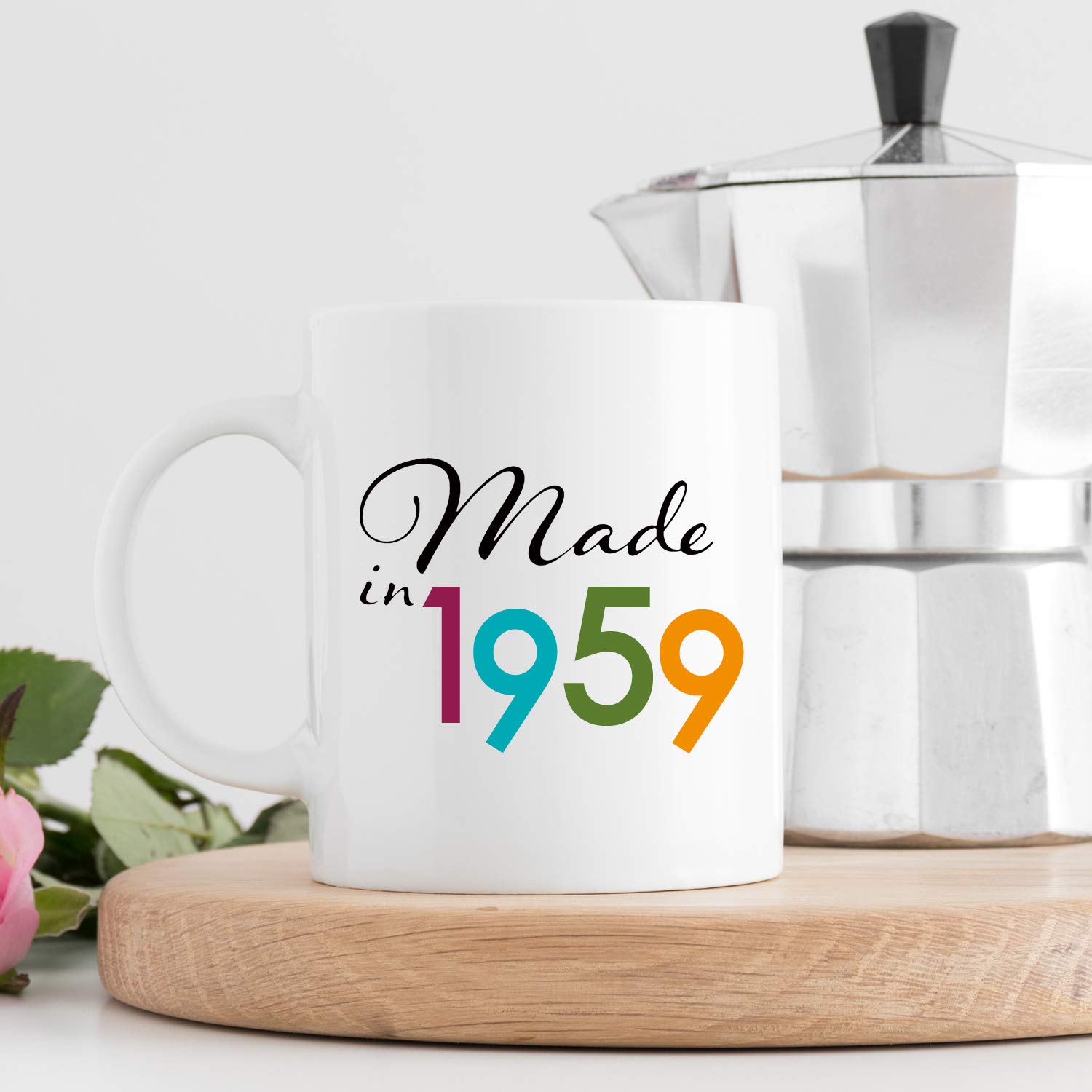 60th Birthday Gifts for Women 1959 - Funny 60 Years Old Birthday Coffee Mug for Mom, Wife, Friend, Sister, Her, Colleague (11oz) - Perfect Retirement Gift, Office Gift & Birthday Celebration Present