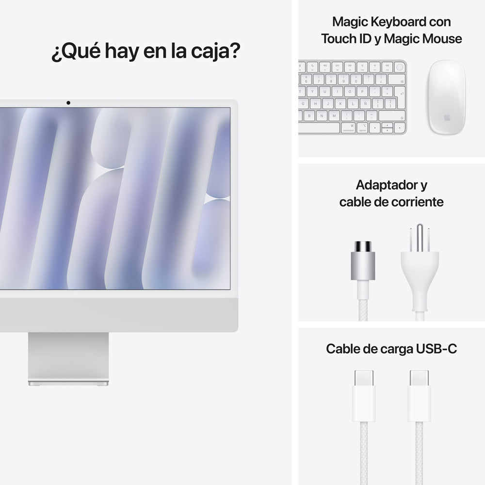 24-inch iMac with 4.5K Retina Display - Apple M4 Chip (10-Core CPU & 10-Core GPU) 256GB SSD, Nano-Texture Glass - Silver | Perfect for Home Office, Graphic Design & Creative Work