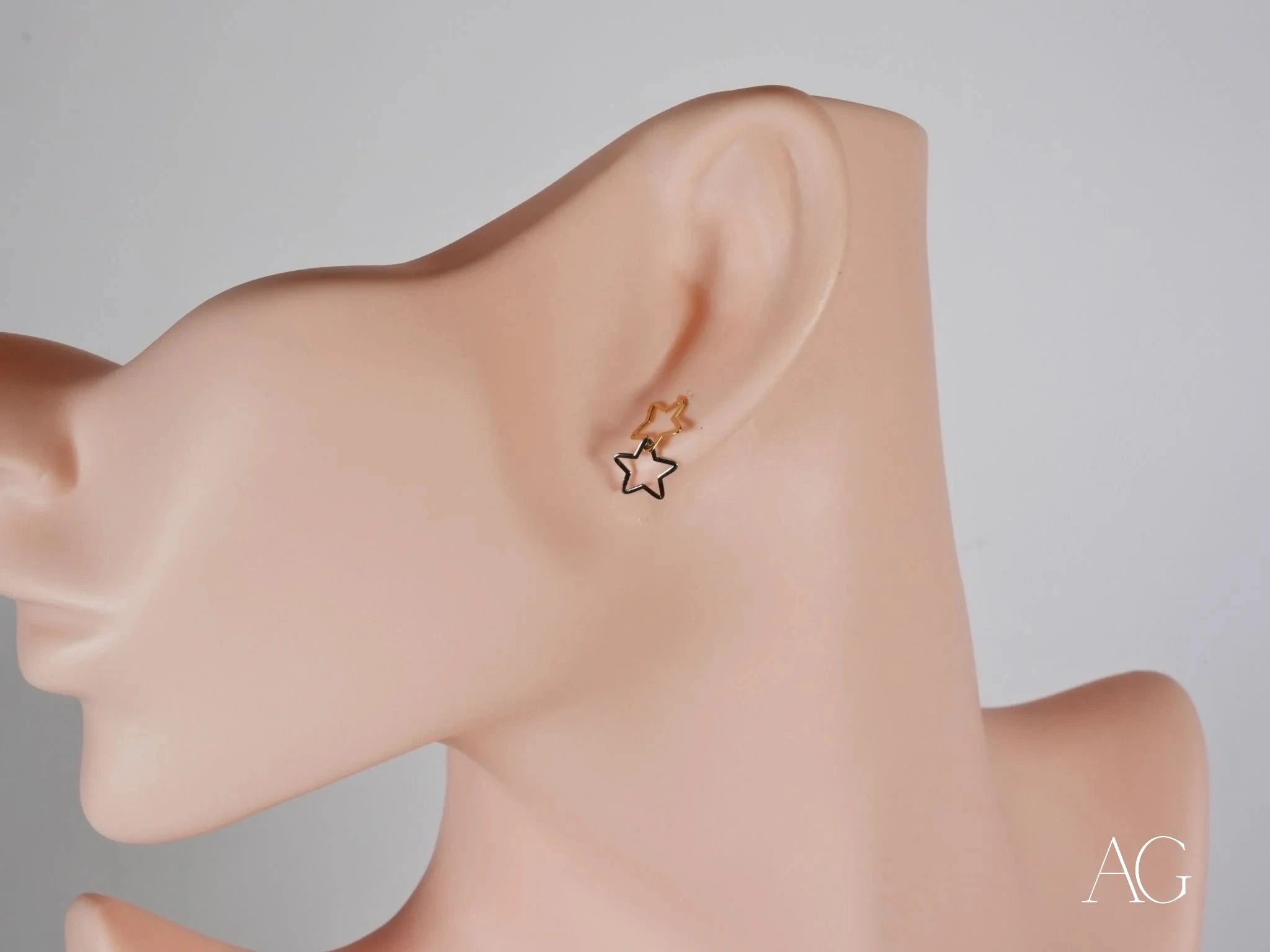 Dual Star Earrings - Elegant & Lightweight Sterling Silver Dangle Earrings for Women, Perfect for Everyday Wear, Parties & Special Occasions